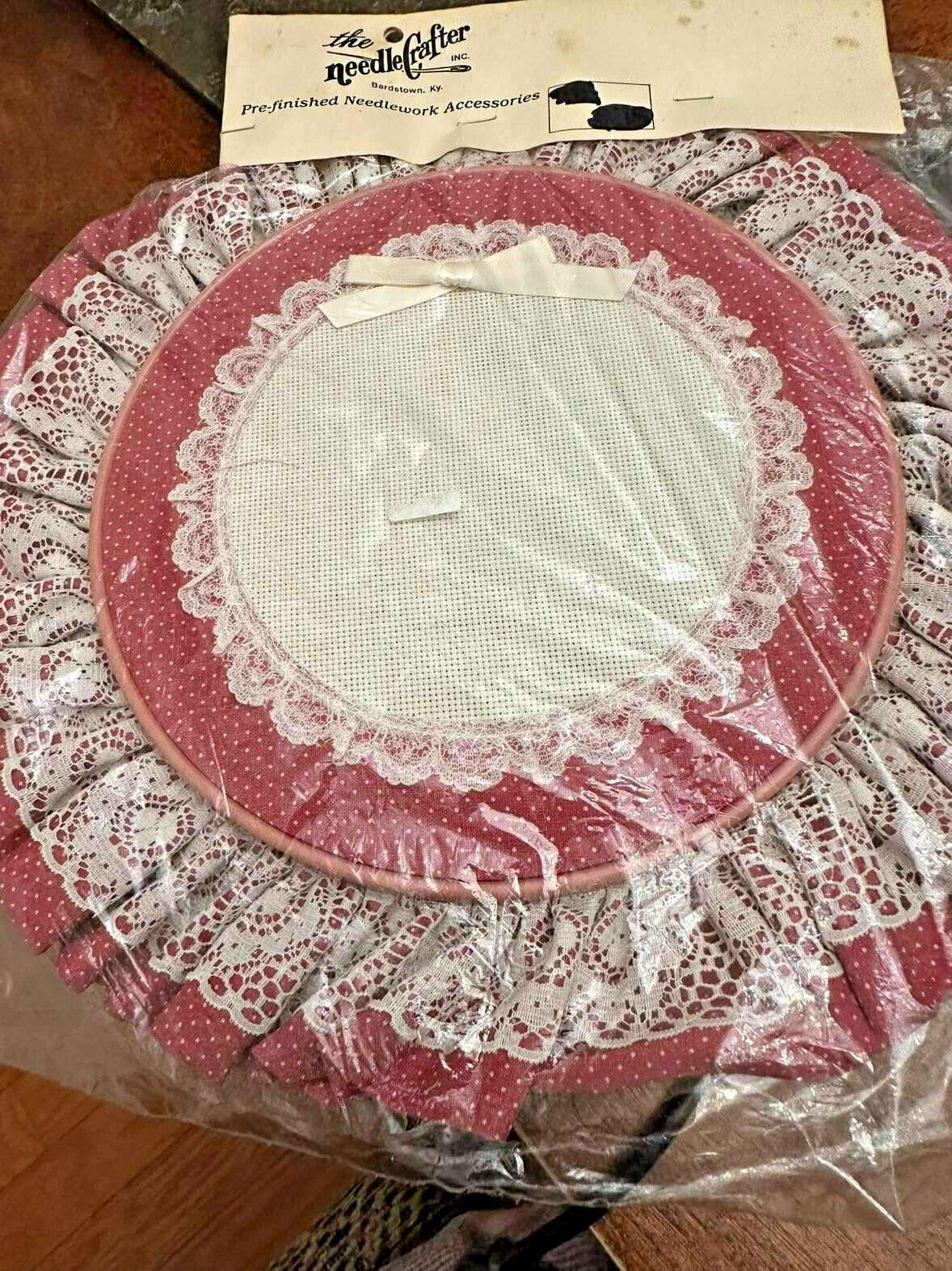 The NeedleCrafter Prefinished Decorative Hoop for Cross Stitch ~ Dusty Rose