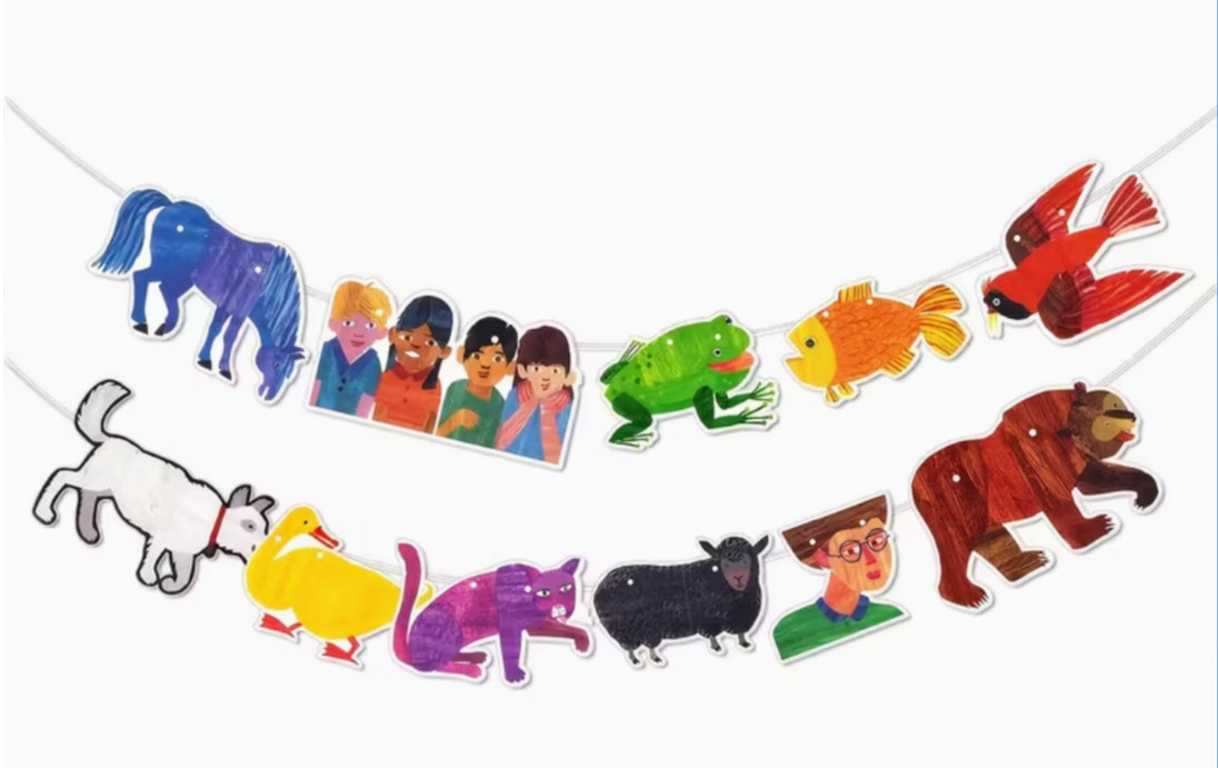 BROWN BEAR, BROWN BEAR by ERIC CARLE BANNER-CLASSROOM DECOR-11 PIECES-NWT!