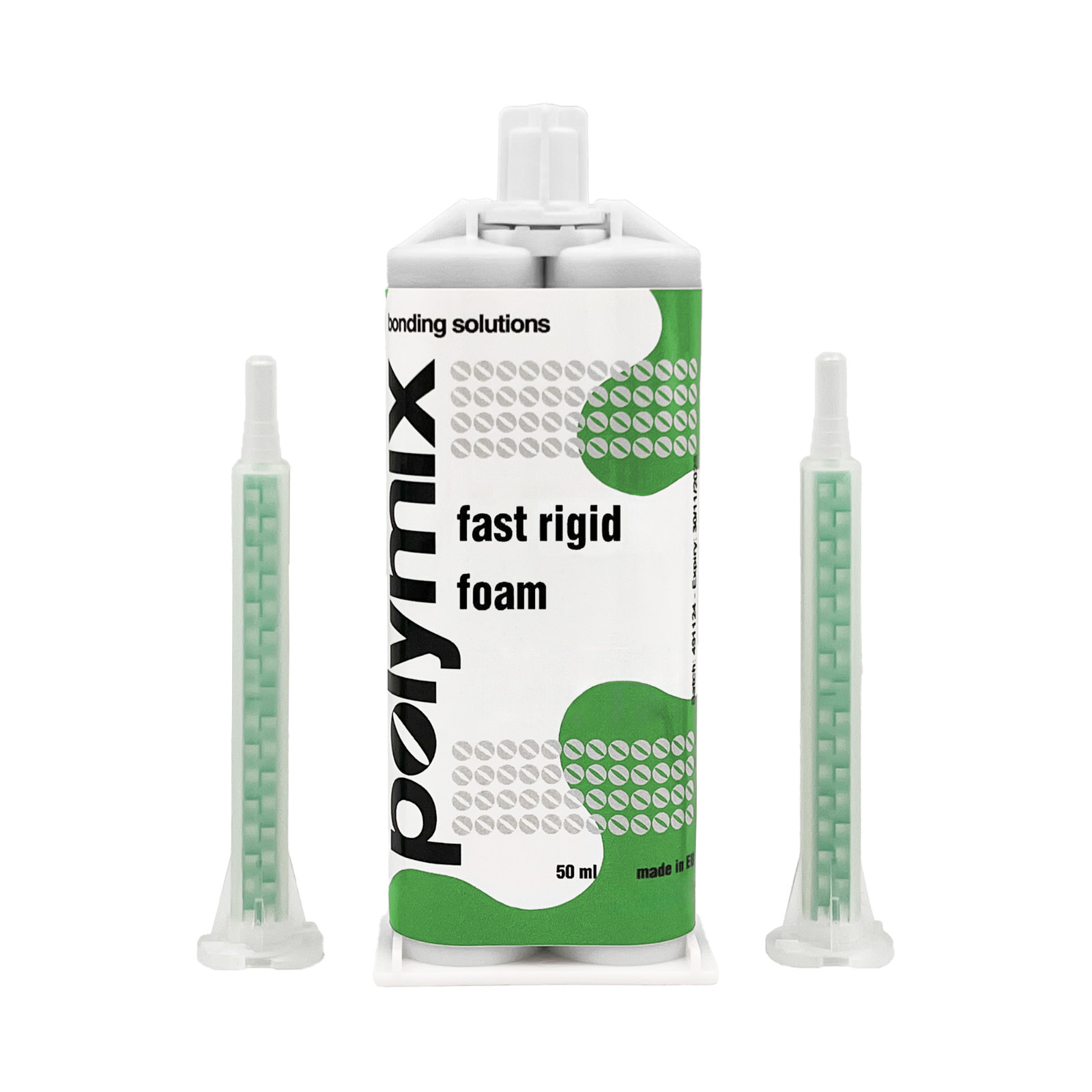 Polymix White Fast Rigid Foam Cartrdige 50ml and Two Mixing Application Tips