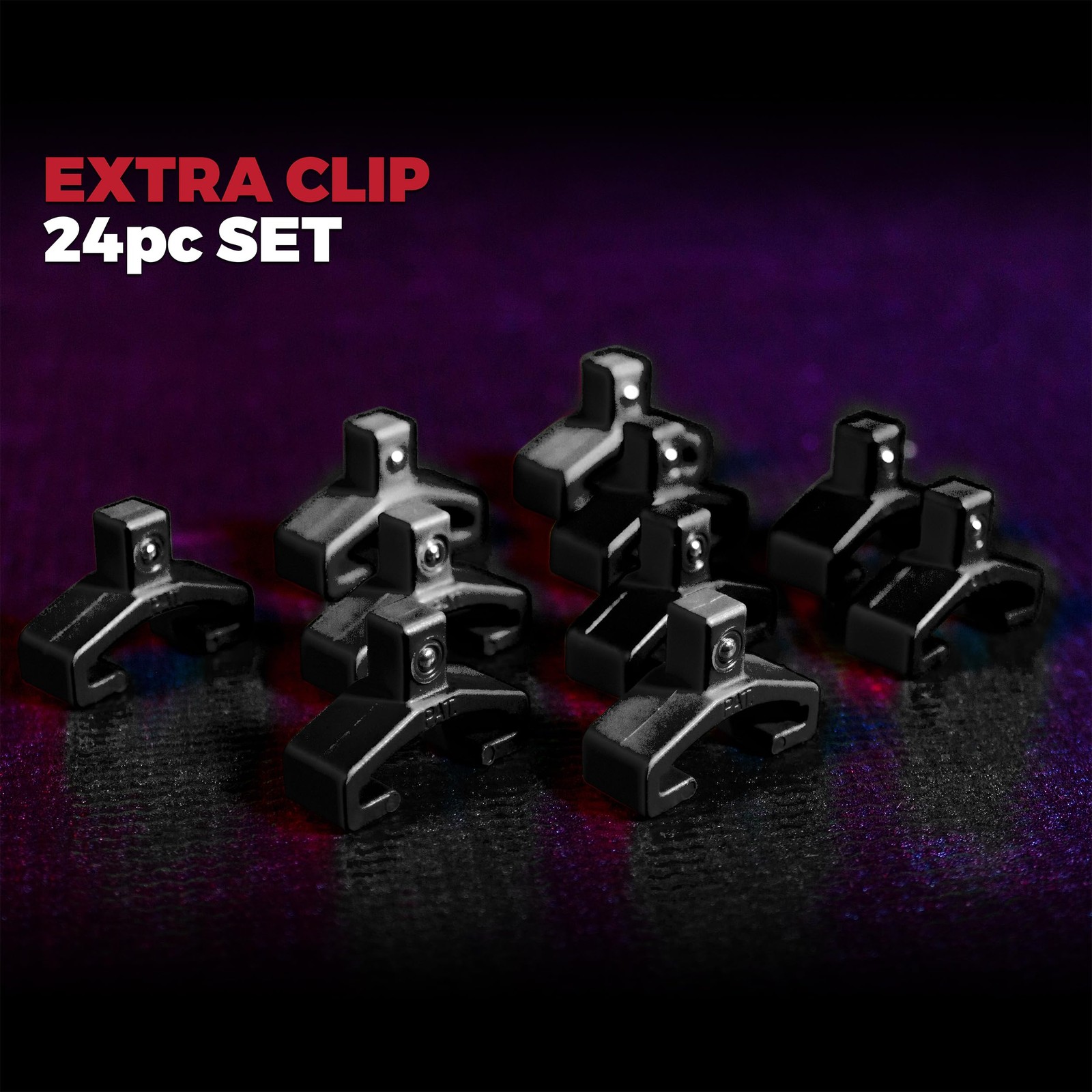 Black Springloaded Ball Bearing Socket Clips 24pack 1/4inch Compatible With Ol