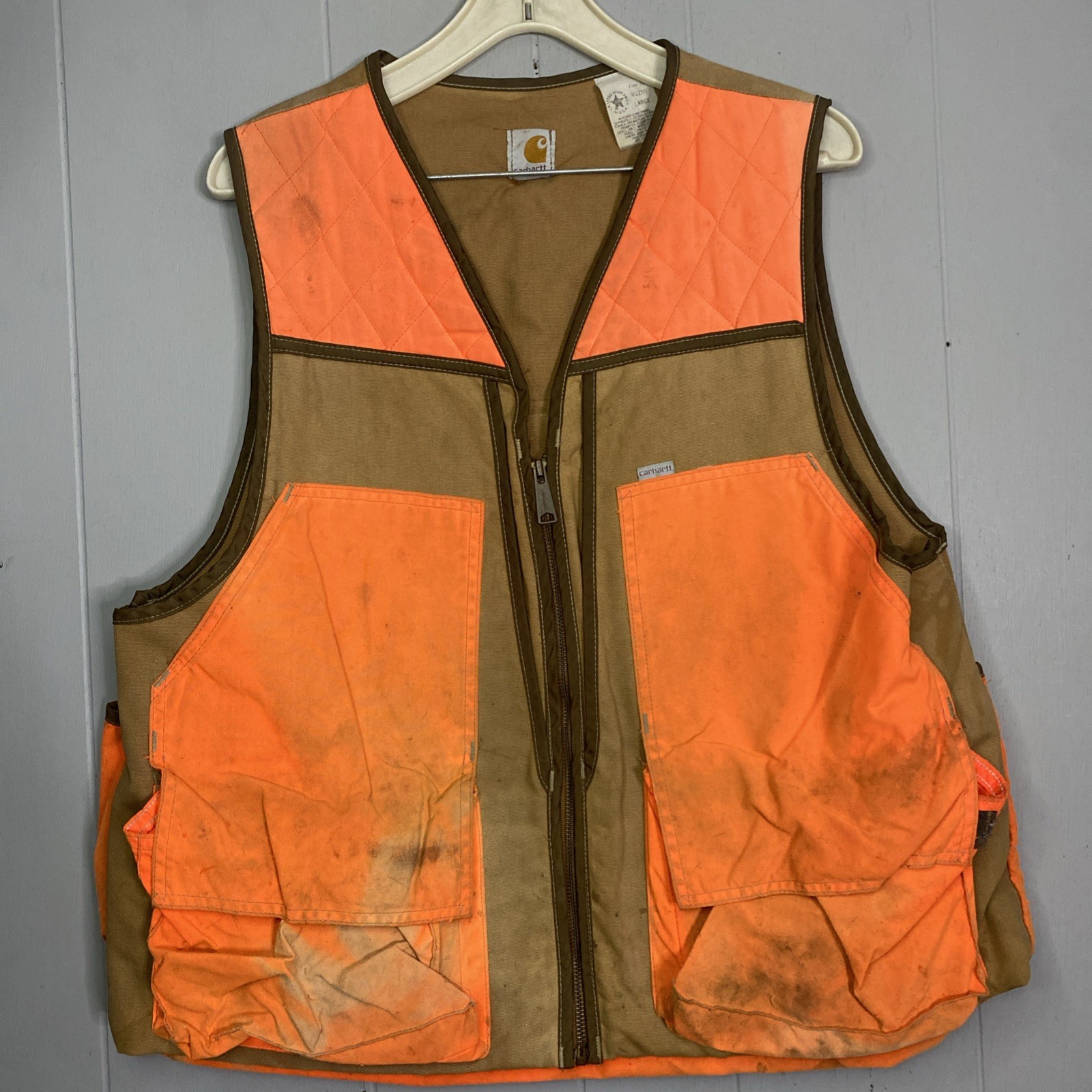 Vintage Carhartt Small Game Hunting Vest Made In USA VU250 Large 80s 23x26