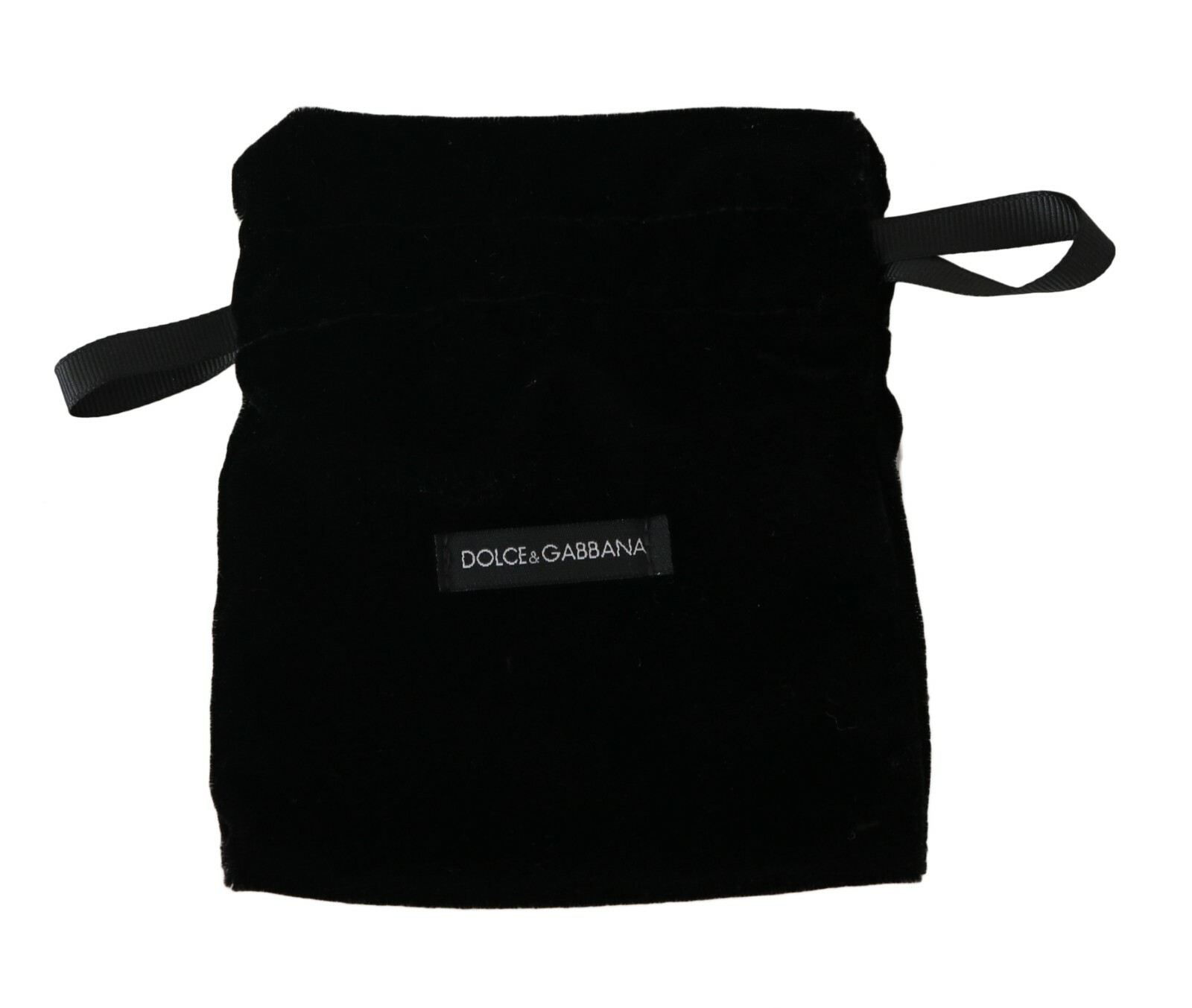 DOLCE & GABBANA Dustbag Cover Bag Velvet Black Drawstring Small 15cm x 12cm