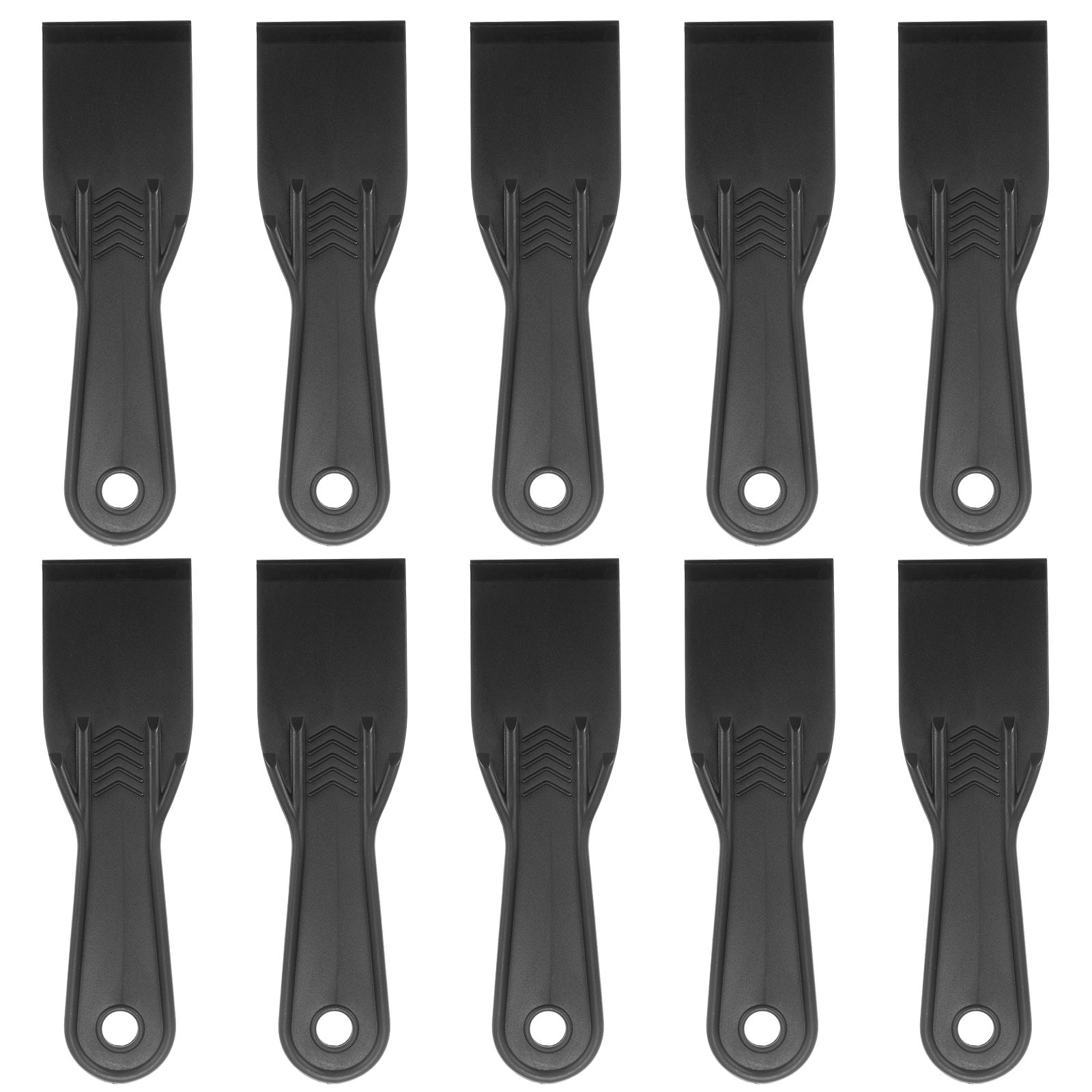 10pcs Putty Scraper 2" Width 6mm Thin Flexible Plastic Putty Knife Black