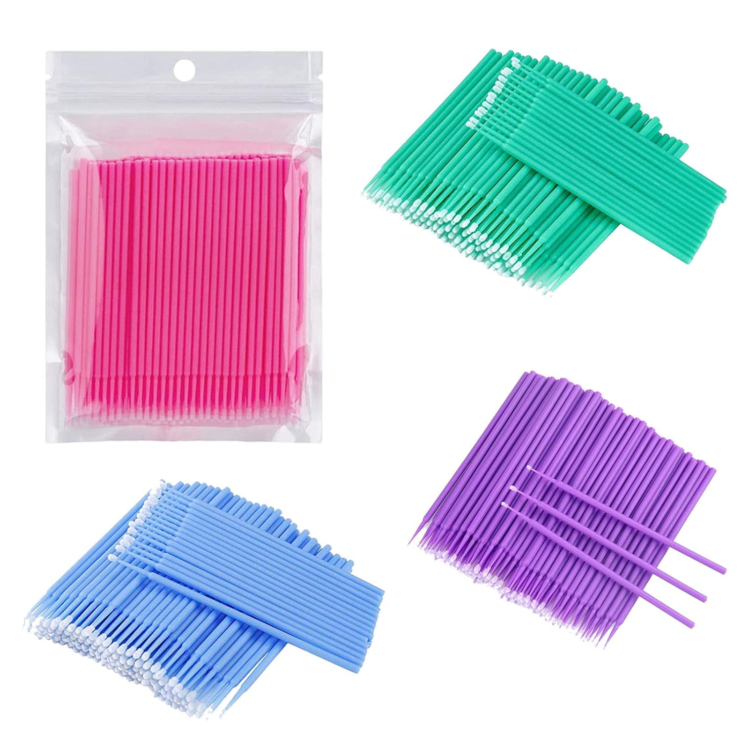 400Pcs Micro Applicators Brushes,Disposable Eyelash Extension Swabs,Make up Masc