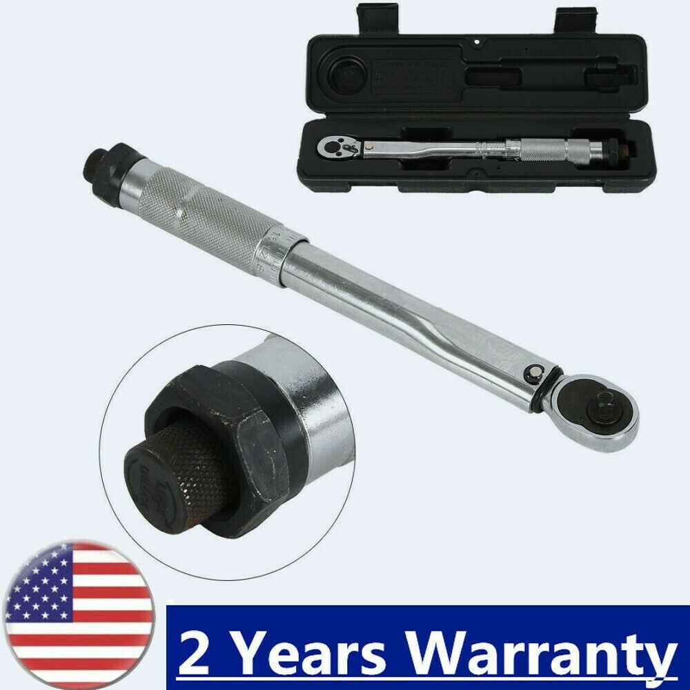 New Torque Wrench Adjustable 1/4" Drive 5~25 Nm /4~18 ft/lbs Hand Tools W/Box