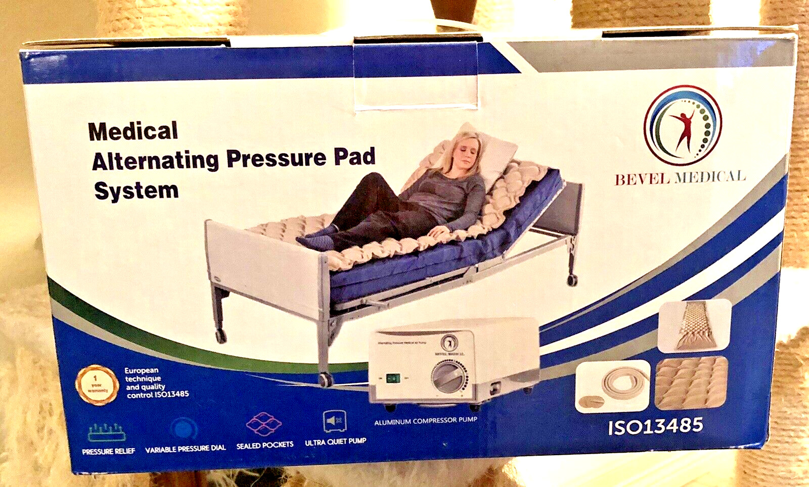 Bevel Medical Hospital Bed Pad Alternating Air Pressure Pad & Pump ~ New