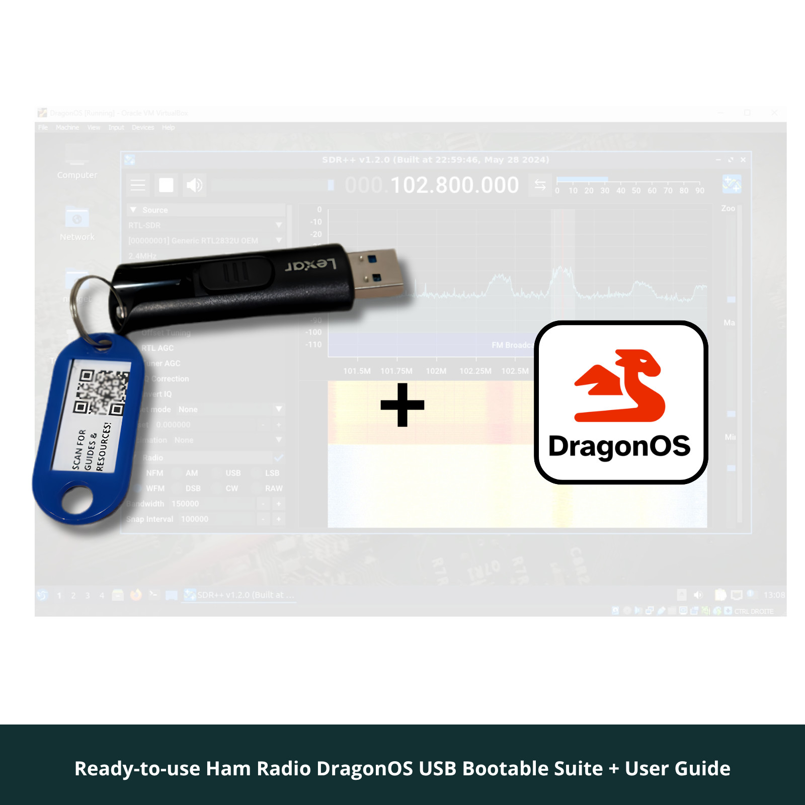 DragonOS Linux Live USB 3.0 32GB Ham Radio OS FlDigi SDR Plug-And-Play SIGINT