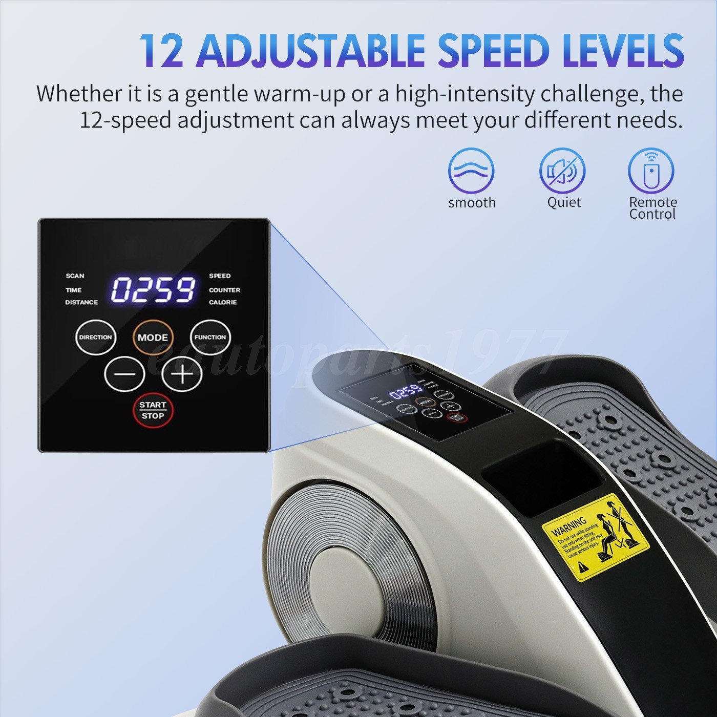12Speed Under Desk Elliptical Machine Leg Exerciser For Home With Remote Control