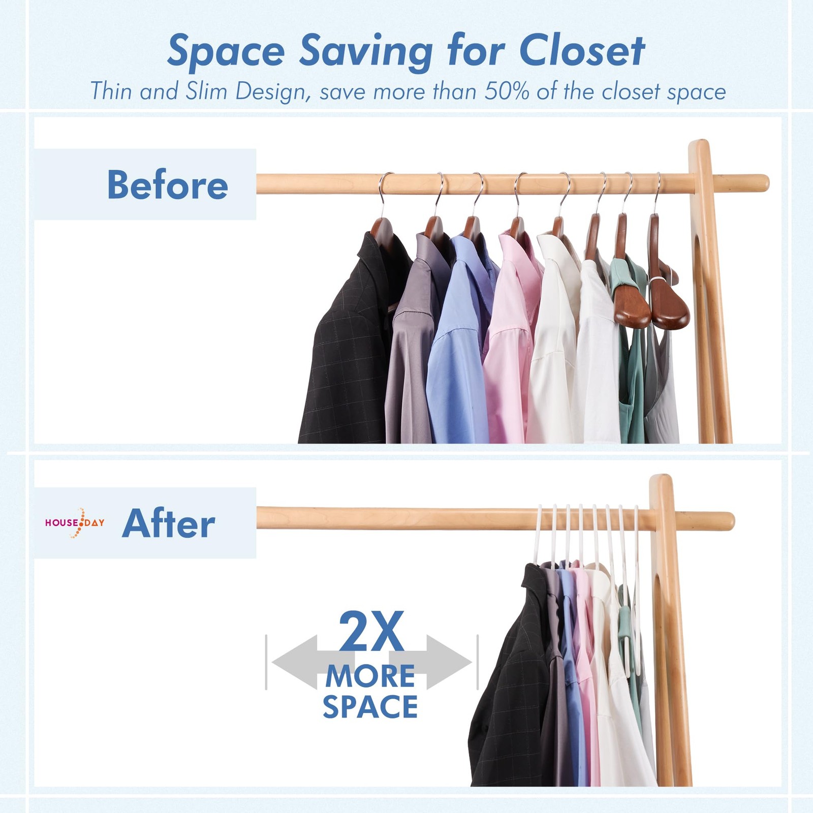 White Plastic Hangers 16 Pack, Space Saving Coat Hanger, Clothes Hanger with ...