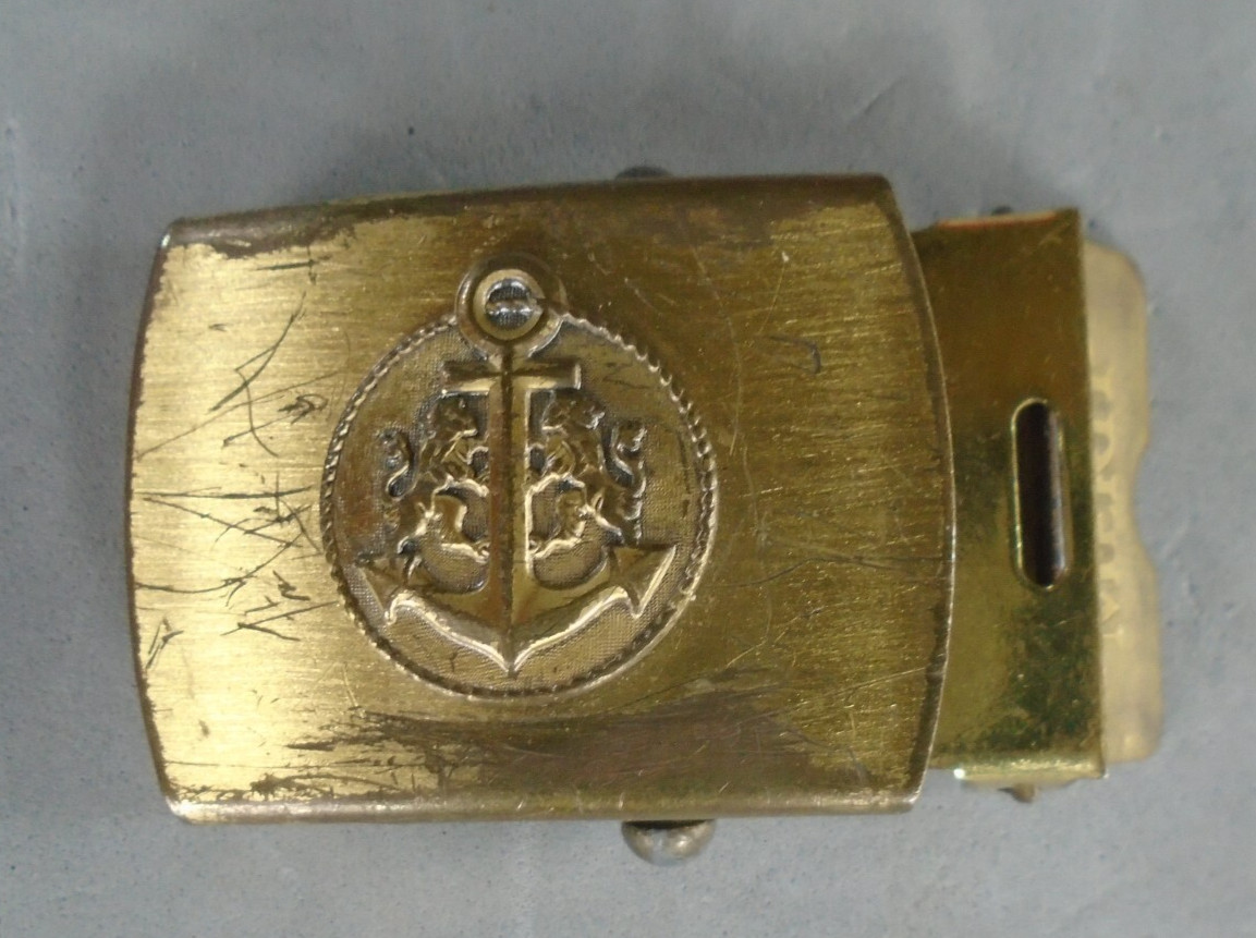Navy solid brass belt buckle