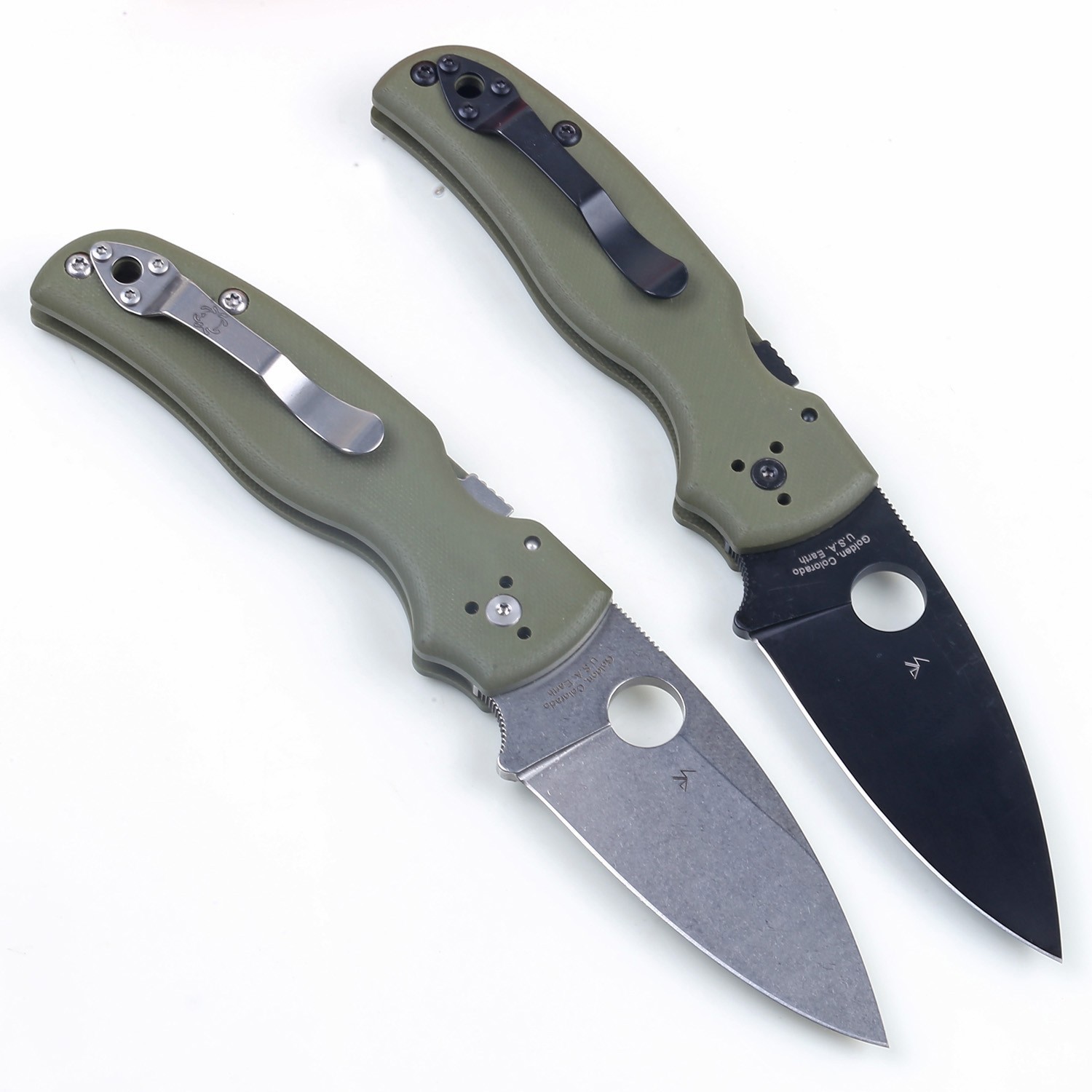 Shaman Green G10 Handle Black Plain Blade Lock Back Pocket Knife Folding Knives