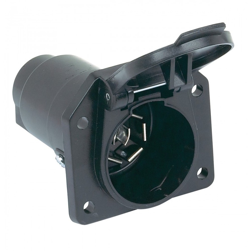 Hopkins 7 Blade Trailer Connector, Model 48485, 6-12 Volt, Plastic, Black