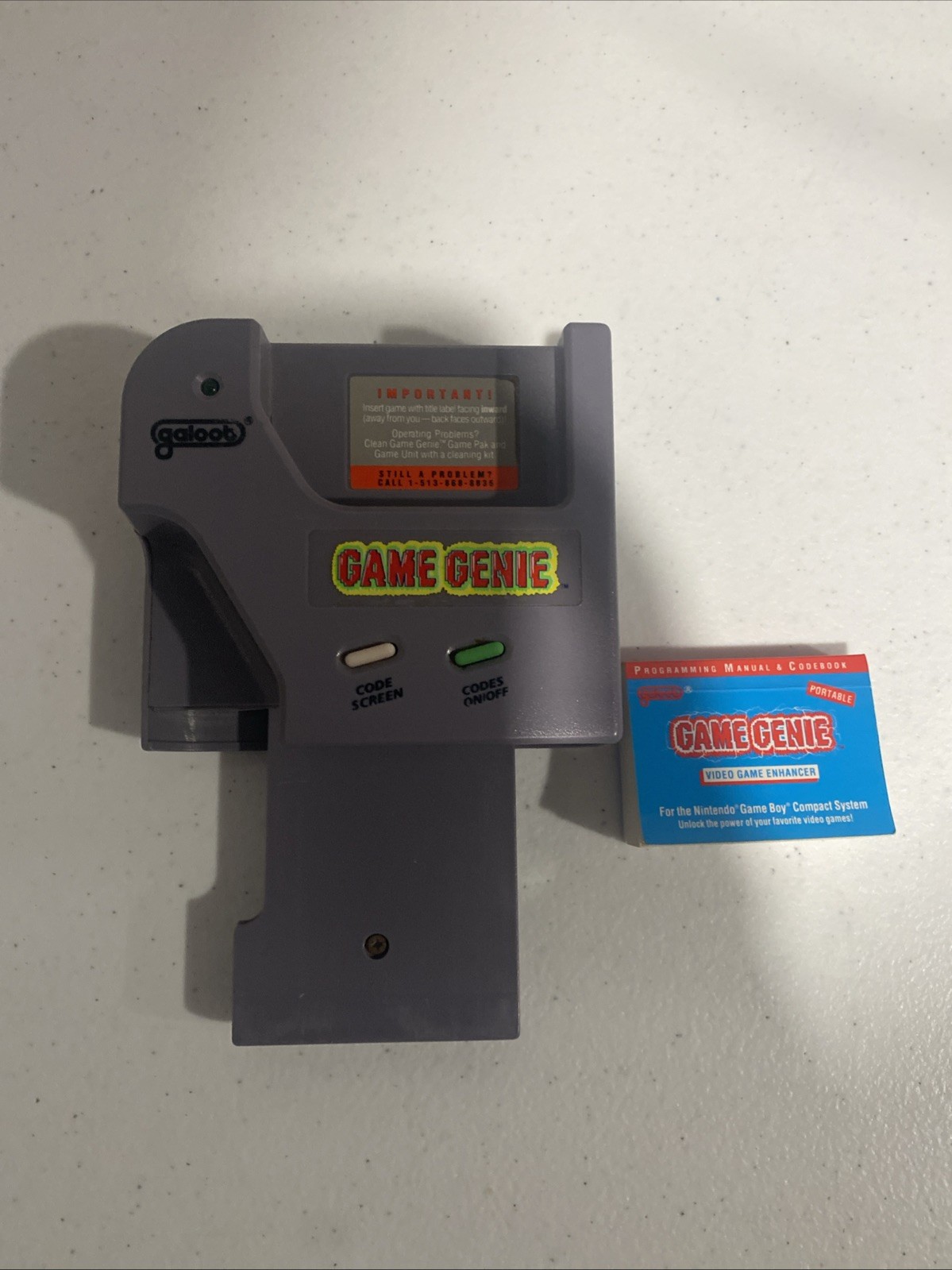 Nintendo GameBoy Game Genie Galoob Model 7359 - W/ Code Book - TESTED!!