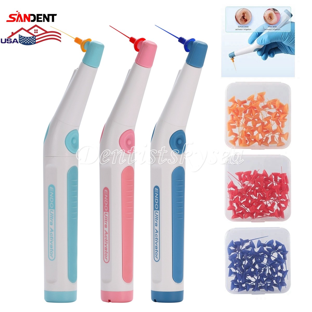 Dental Endo Activator Endodontic Root Ultrasonic Irrigator Root Canal+150pc Tips