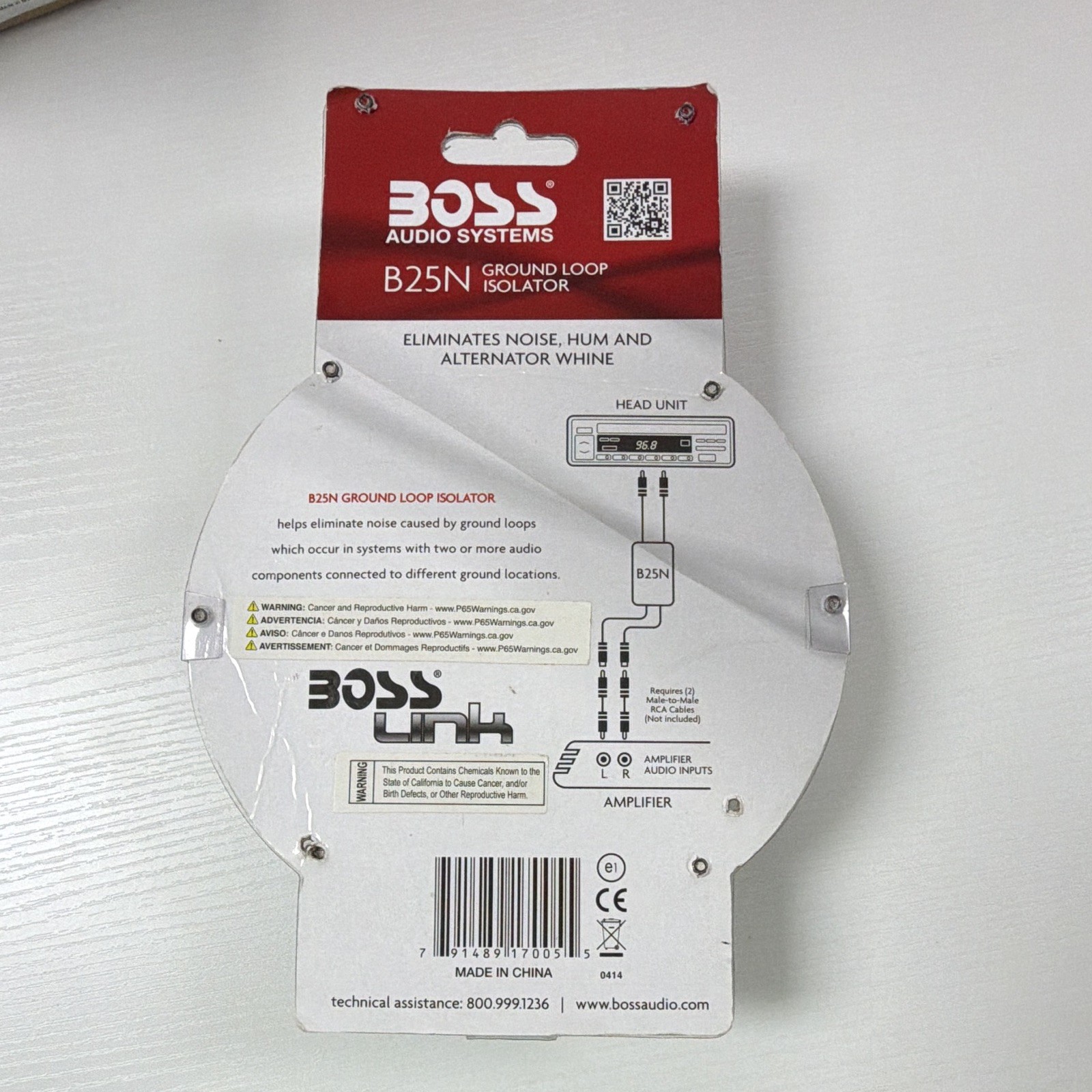 BOSS Audio Systems B25N Ground Loop Isolator - Eliminates Noise, Hum, Whine