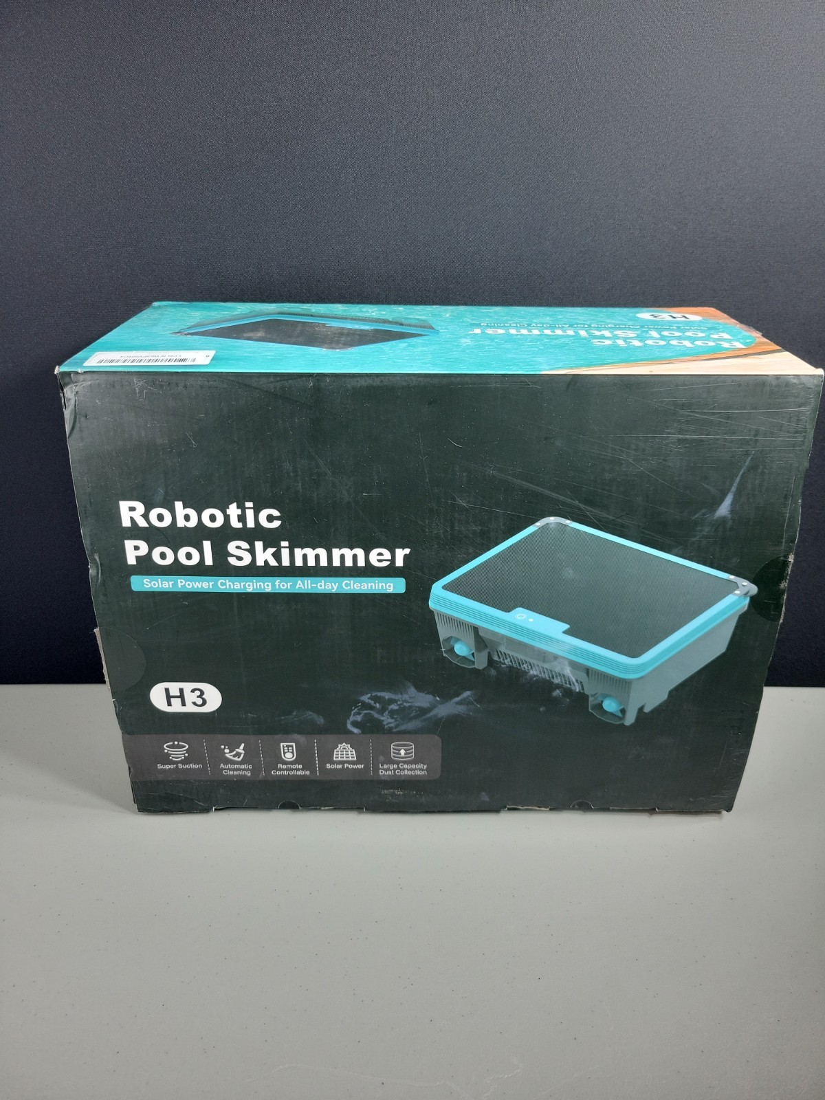 Solar Powered Automatic Robotic Pool Surface Skimmer Cleaner Blue