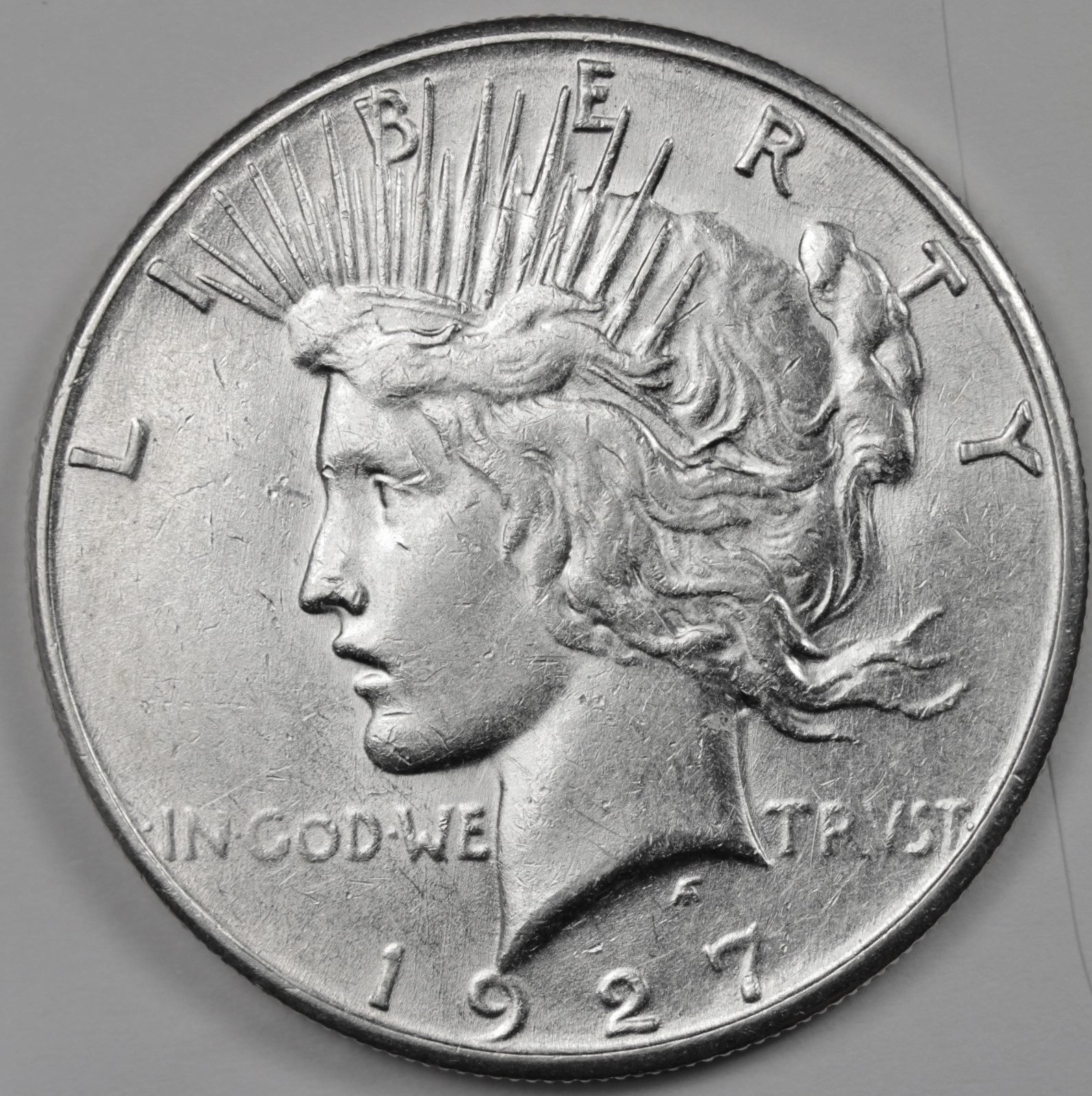 1927-s Peace Silver Dollar.  A.U.  (Inventory A)