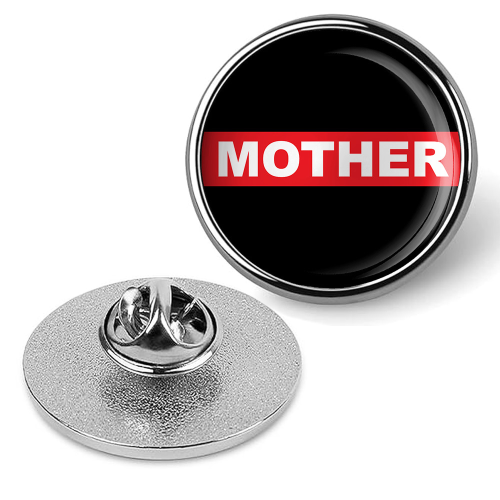First Responder Firefighter Thin Red Line Mother Brooches & Pins - Silver