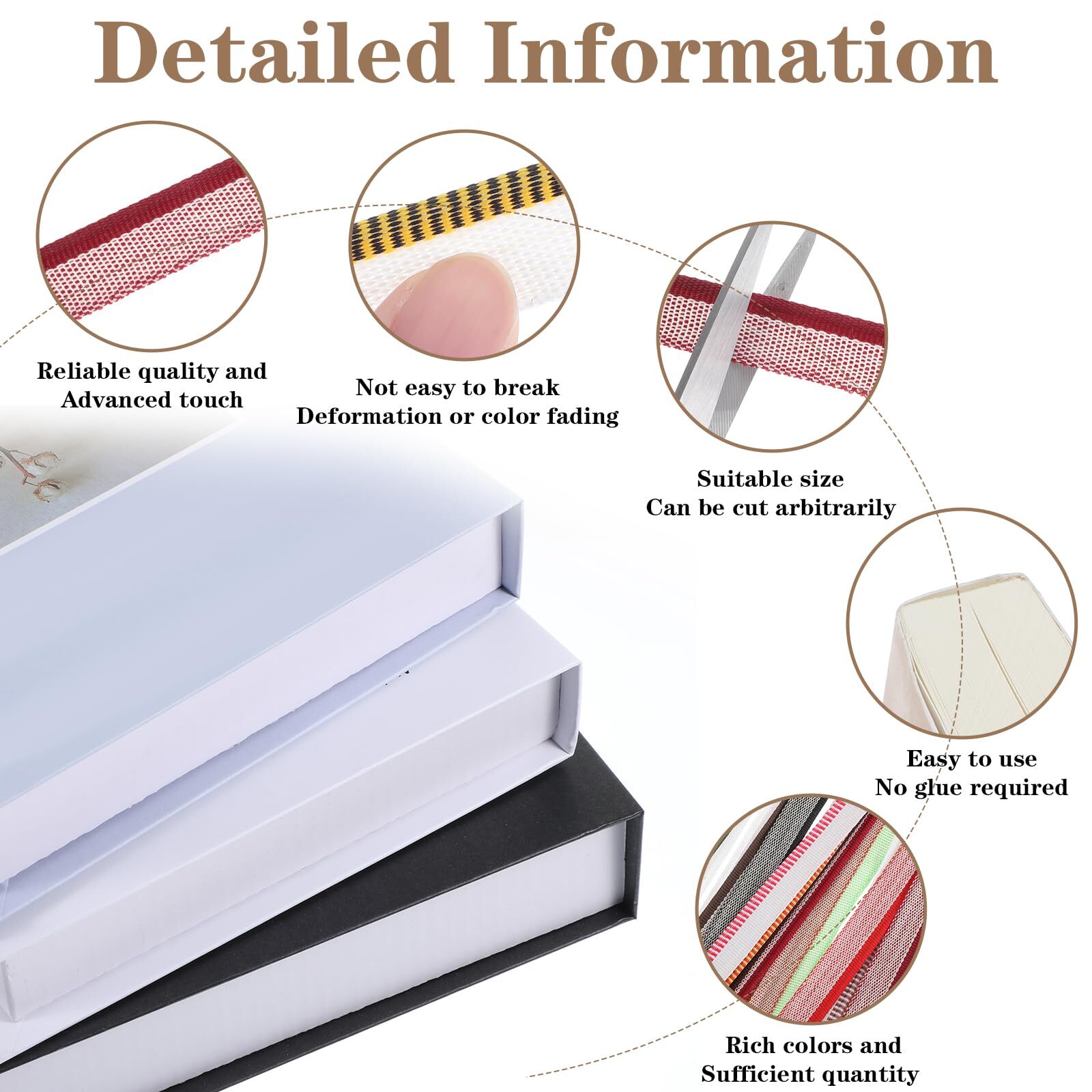 48 Pcs Cotton Book Binding Endbands Cotton Book Headband Kit for Bookbinding