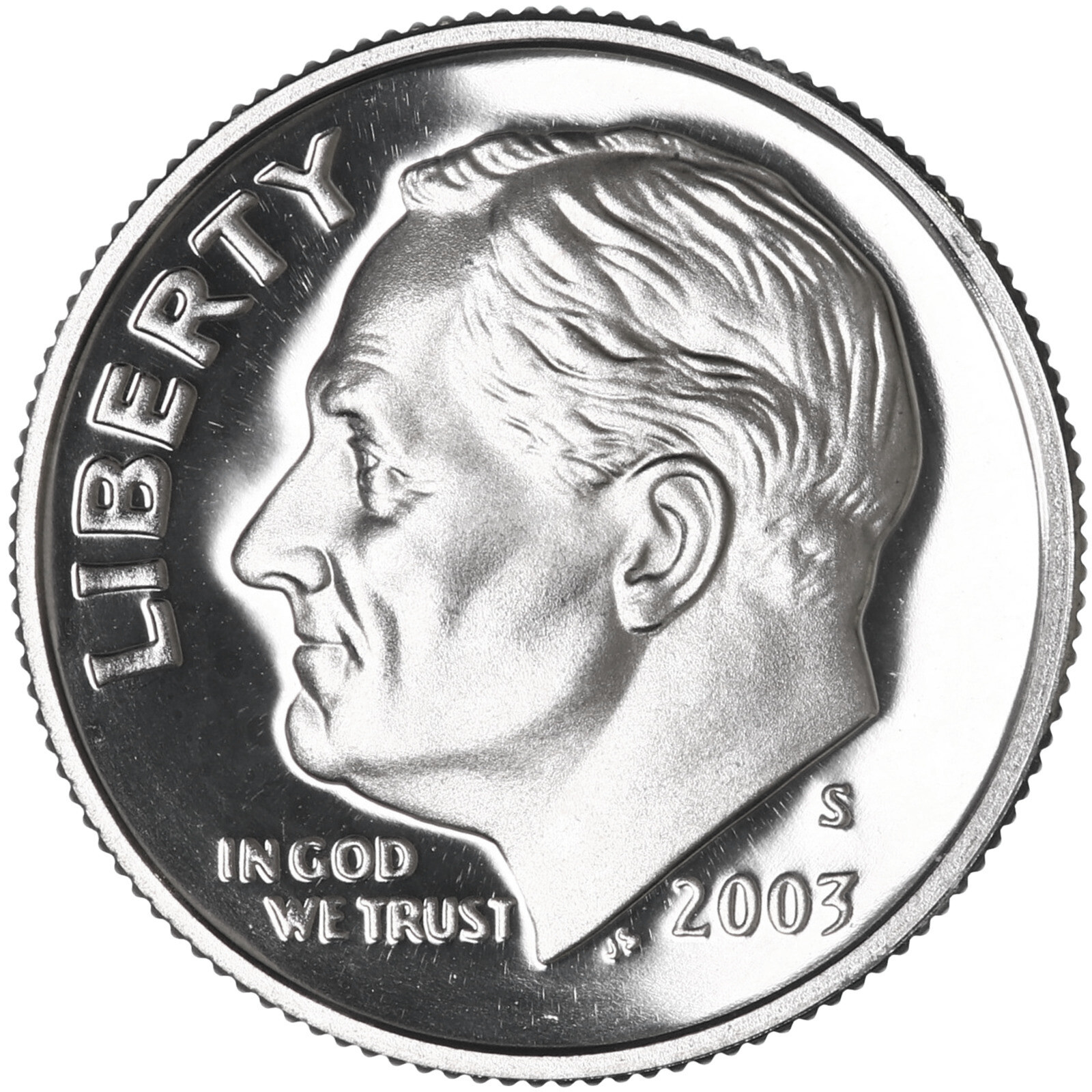 2003 S Roosevelt Dime Gem DCam Proof CN-Clad