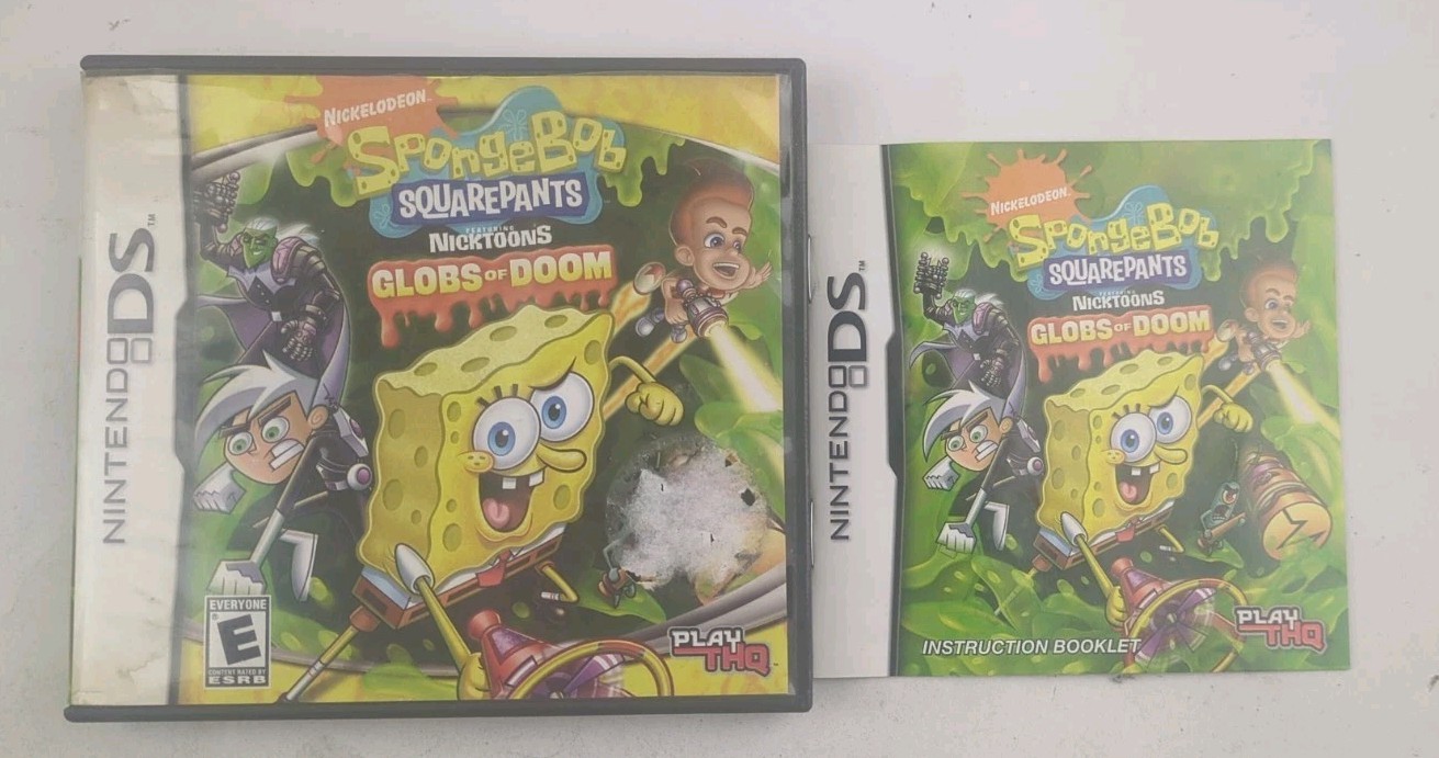 SpongeBob SquarePants Globs of Doom Nintendo DS Case & Manual Only No Game Nick