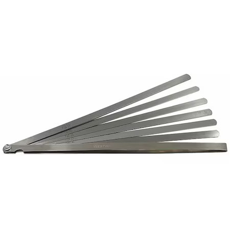 Westward 44Ze62 Long Blade Feeler Gauge Set, 12 Pcs.