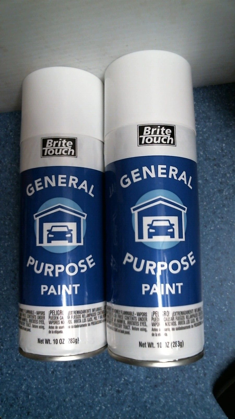 Brite Touch BT40 Gloss White General Purpose Automotive Spray Paint, Lot of 2 FS