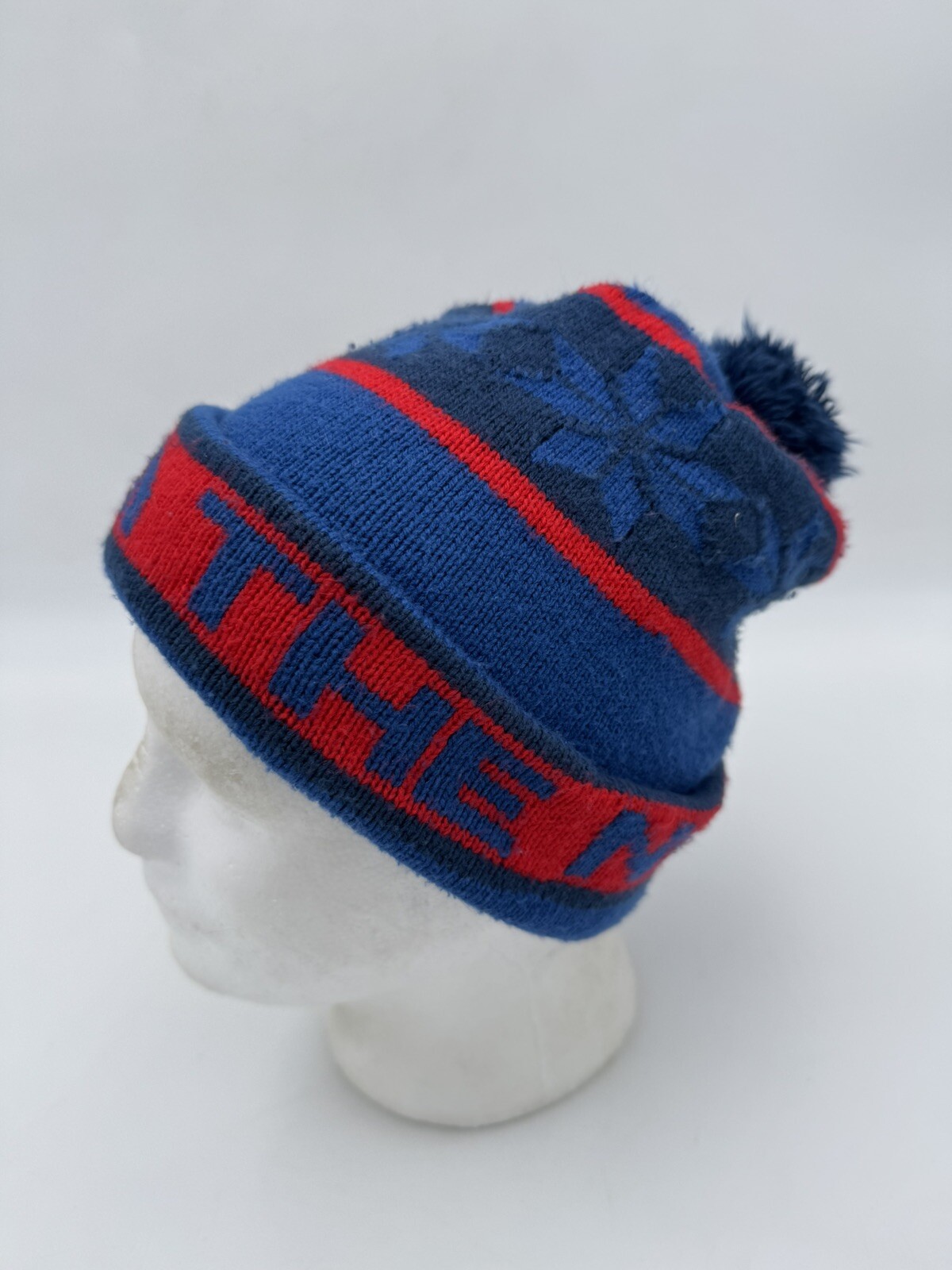 THE NORTH FACE Ski Tuke Stretch Pom Beanie Hat TNF Blue Knit Adults One Size