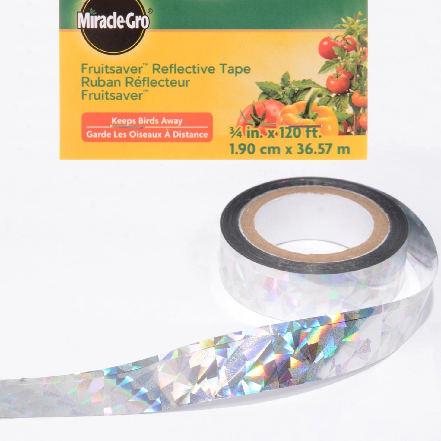 LOT of 4 rolls - 3x MiracleGro BIRD SCARE tape 3/4" x 120 ft + 1x DALEN 100 ft