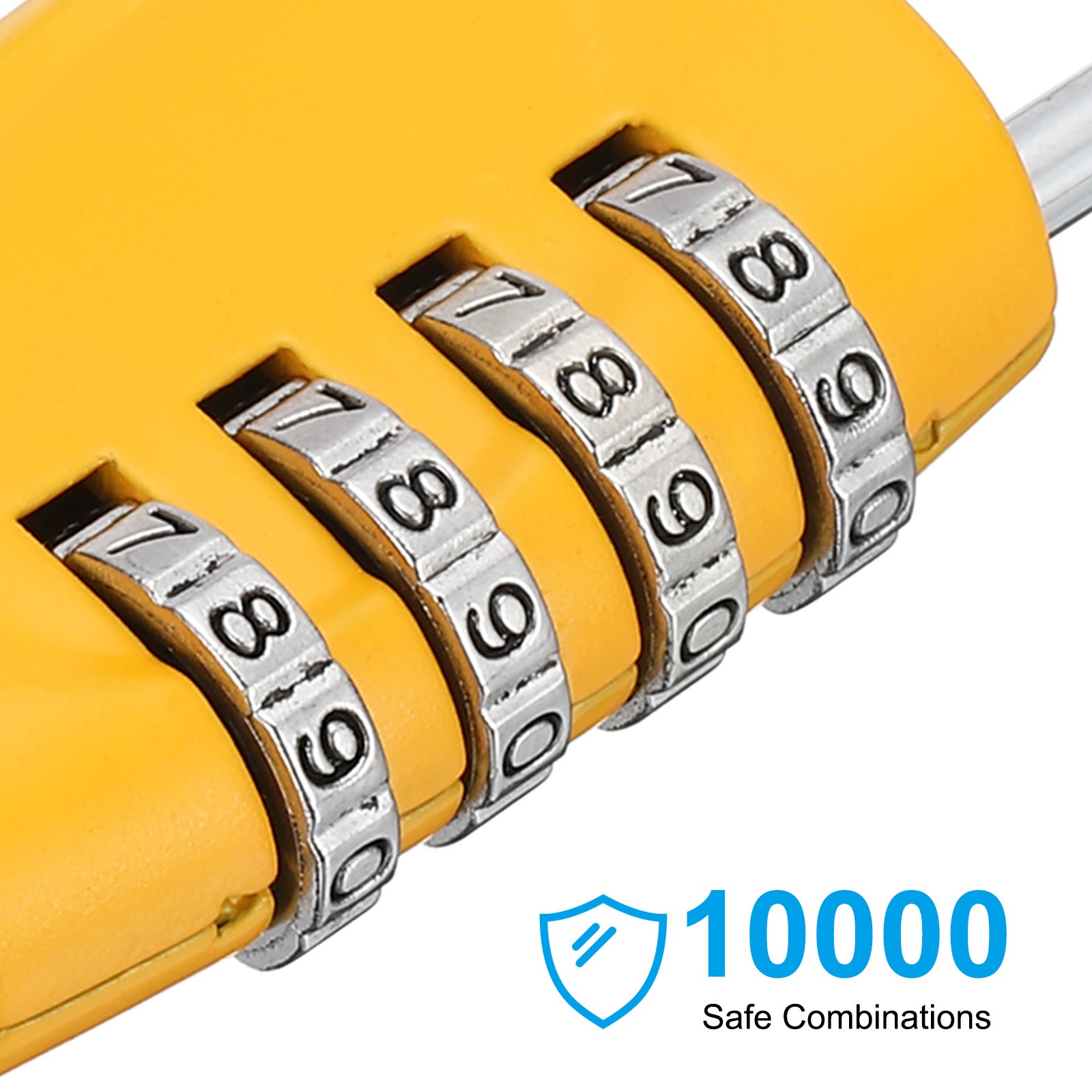 Combination Lock, 4 Digit Outdoor Padlock Waterproof Locker Lock, Yellow