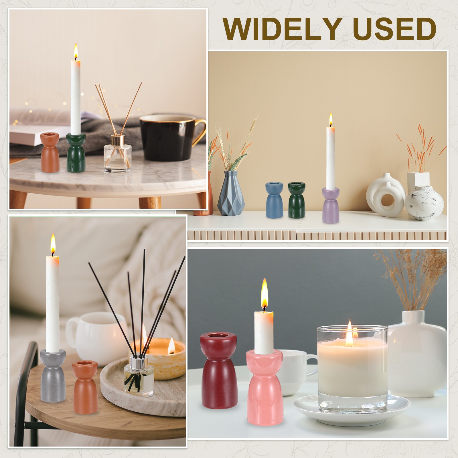 2 Pack Candlestick Holder Purple Candle Holder