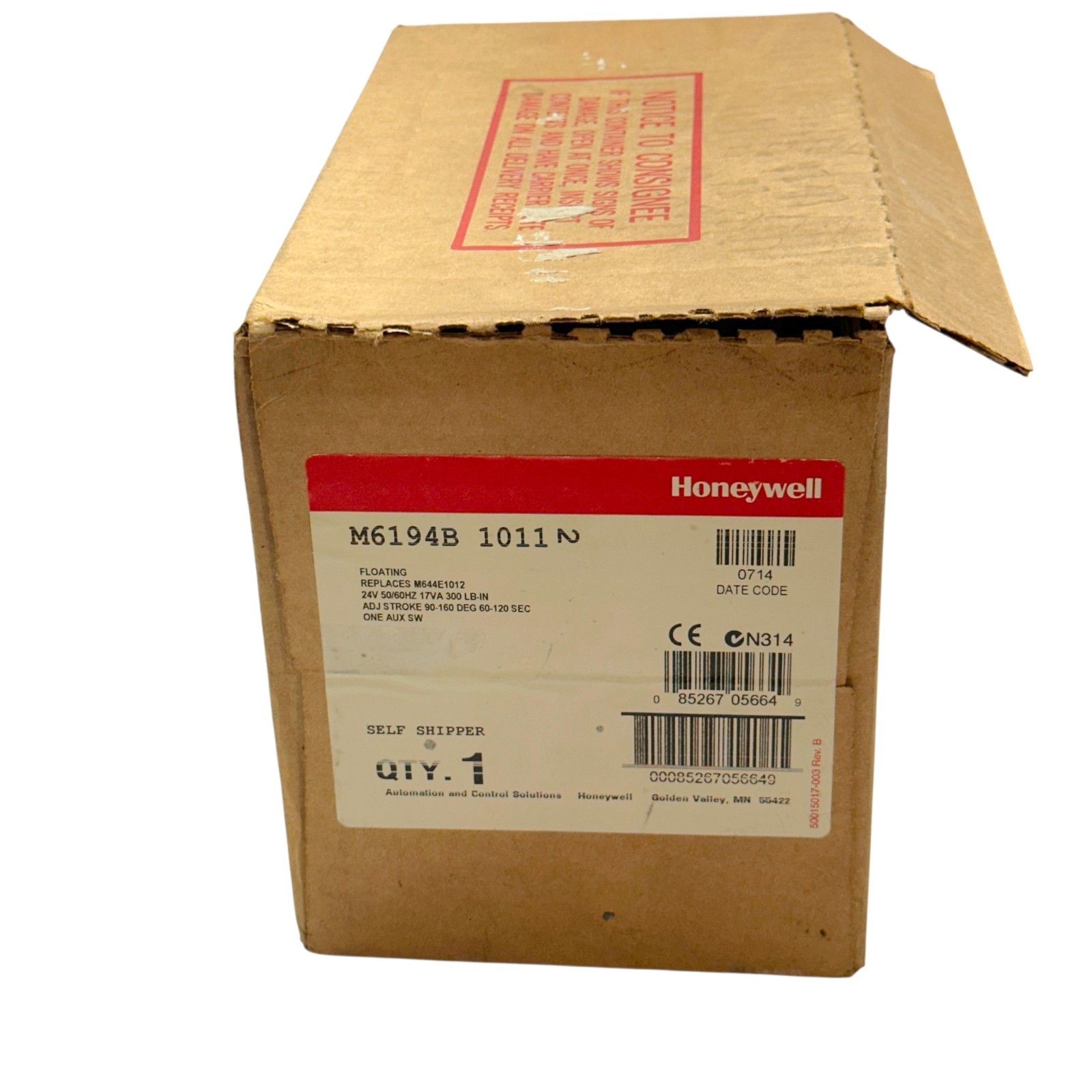 Honeywell M6194B 1011 N Modutrol IV Damper Motor Actuator Replaces M644E1012