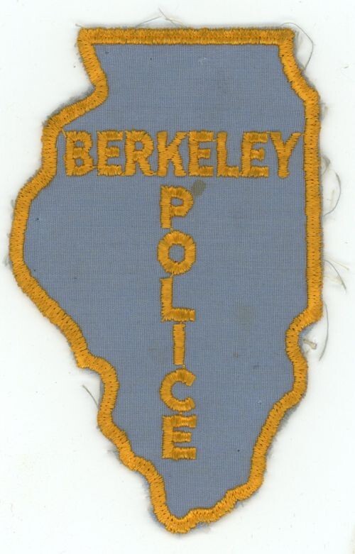 ILLINOIS IL BERKELEY POLICE NICE OLD VINTAGE STATE SHAPED SHOULDER PATCH SHERIFF