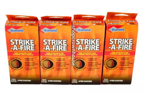 Fire Starters Diamond Strike-A-Fire Starter Match Sticks 4 boxes of 8 Sticks