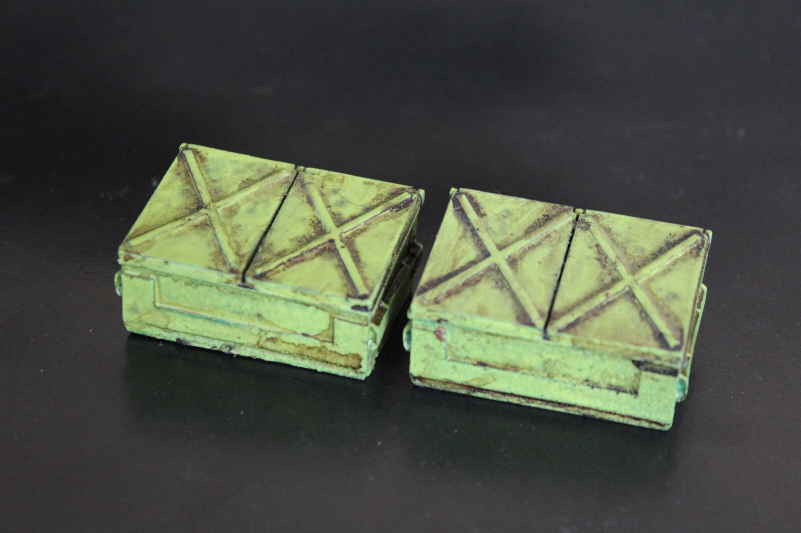 2 Fallout Wasteland Warfare Painted Dumpsters Post Apocalyptic Scatter Terrain