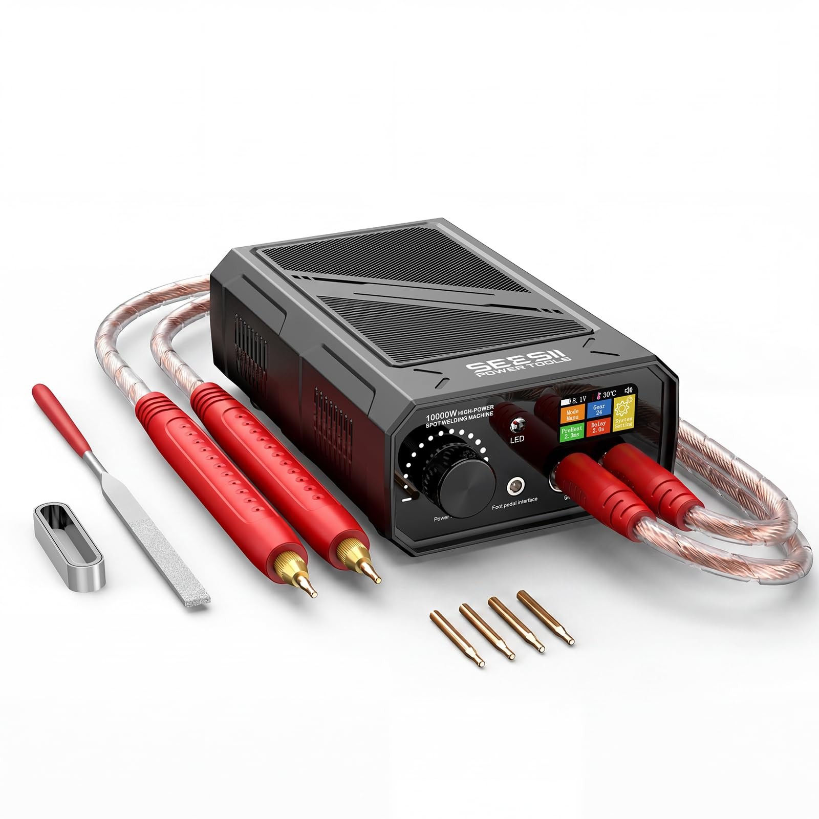 SEESII 10KW Battery Spot Welder: Cordless Welding Equipment, Color Black