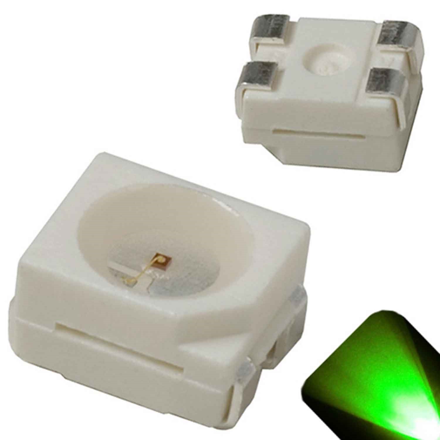 10 x LED PLCC4 1210 3528 Pure Green SMD LEDs Light Super Ultra Bright RC PLCC-4