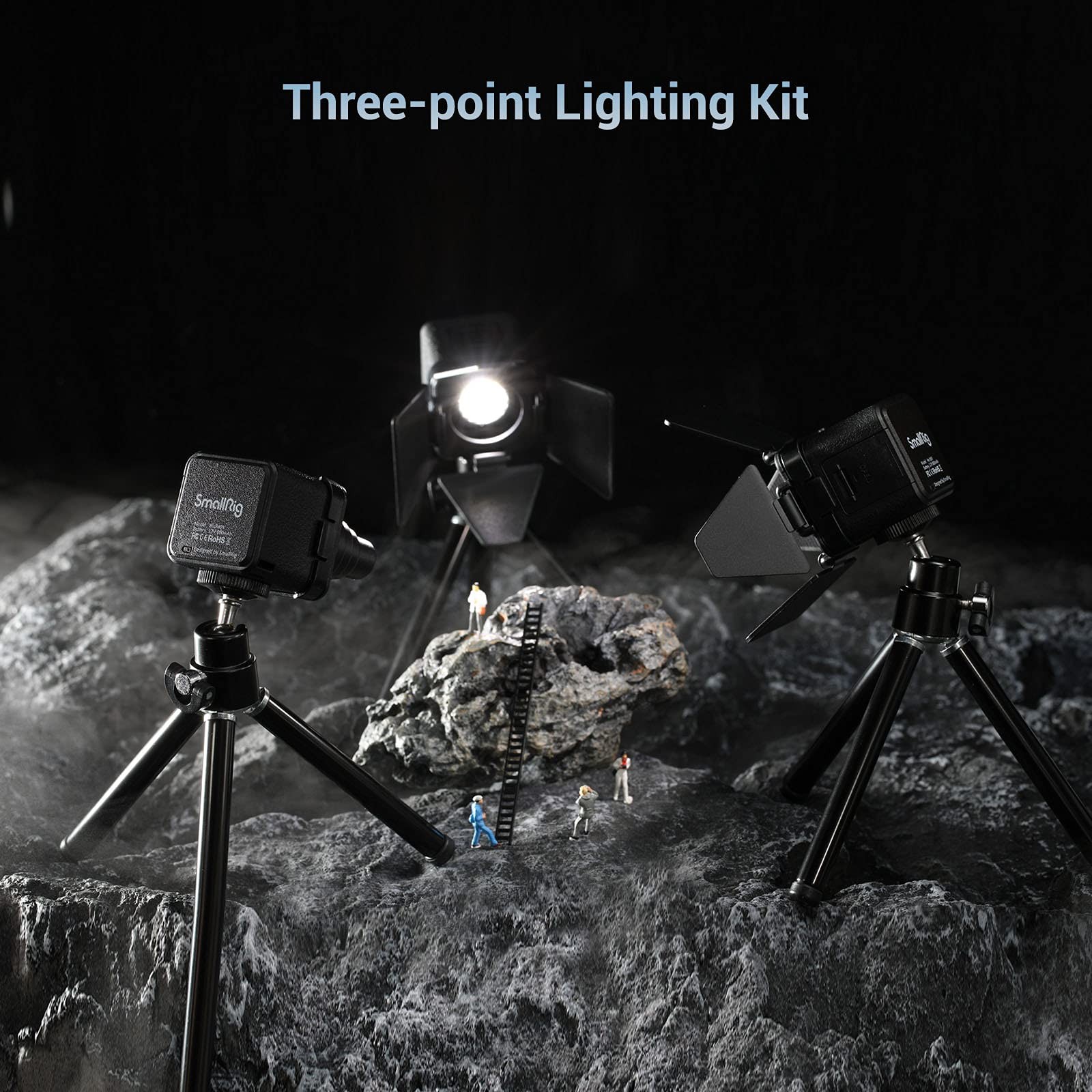 SmallRig RM01 Mini LED Video Light 3 Pack, Watreproof Portable Lighting Kit w...