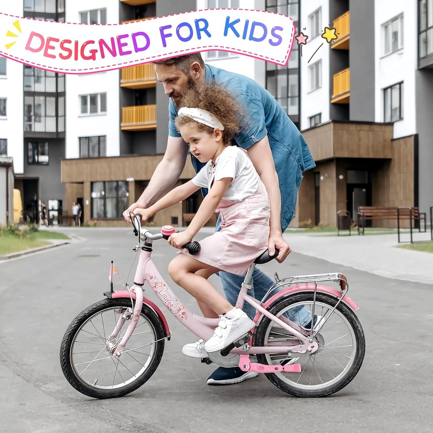 Kickstand Kids Bike Center Mount 16 18 20 Inch Adjustable Children's Bicycles
