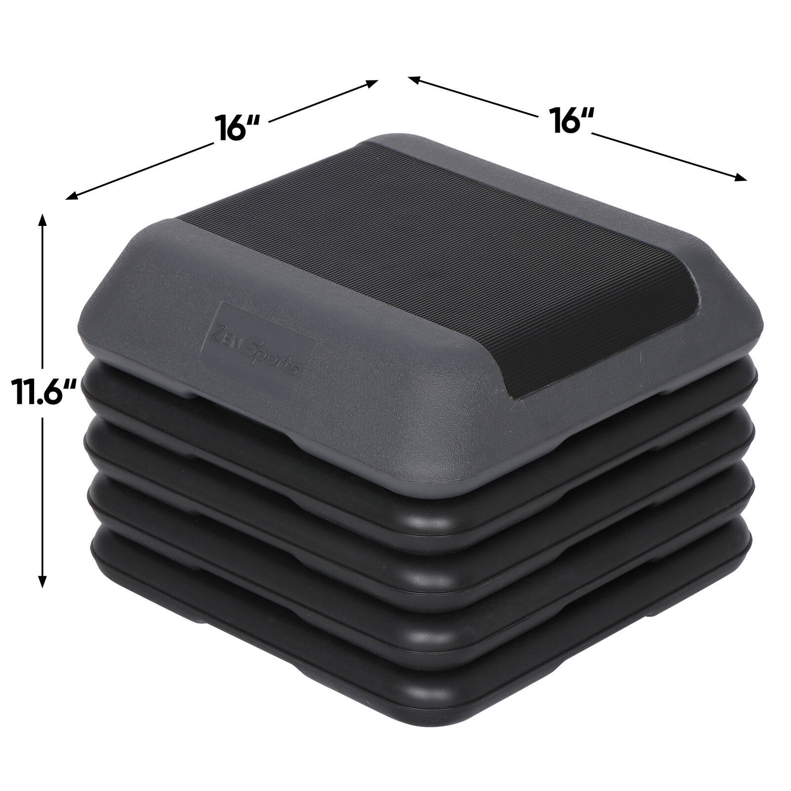 Adjustable High Step Aerobic Platform with 4 Risers Training Device 16" x 16"