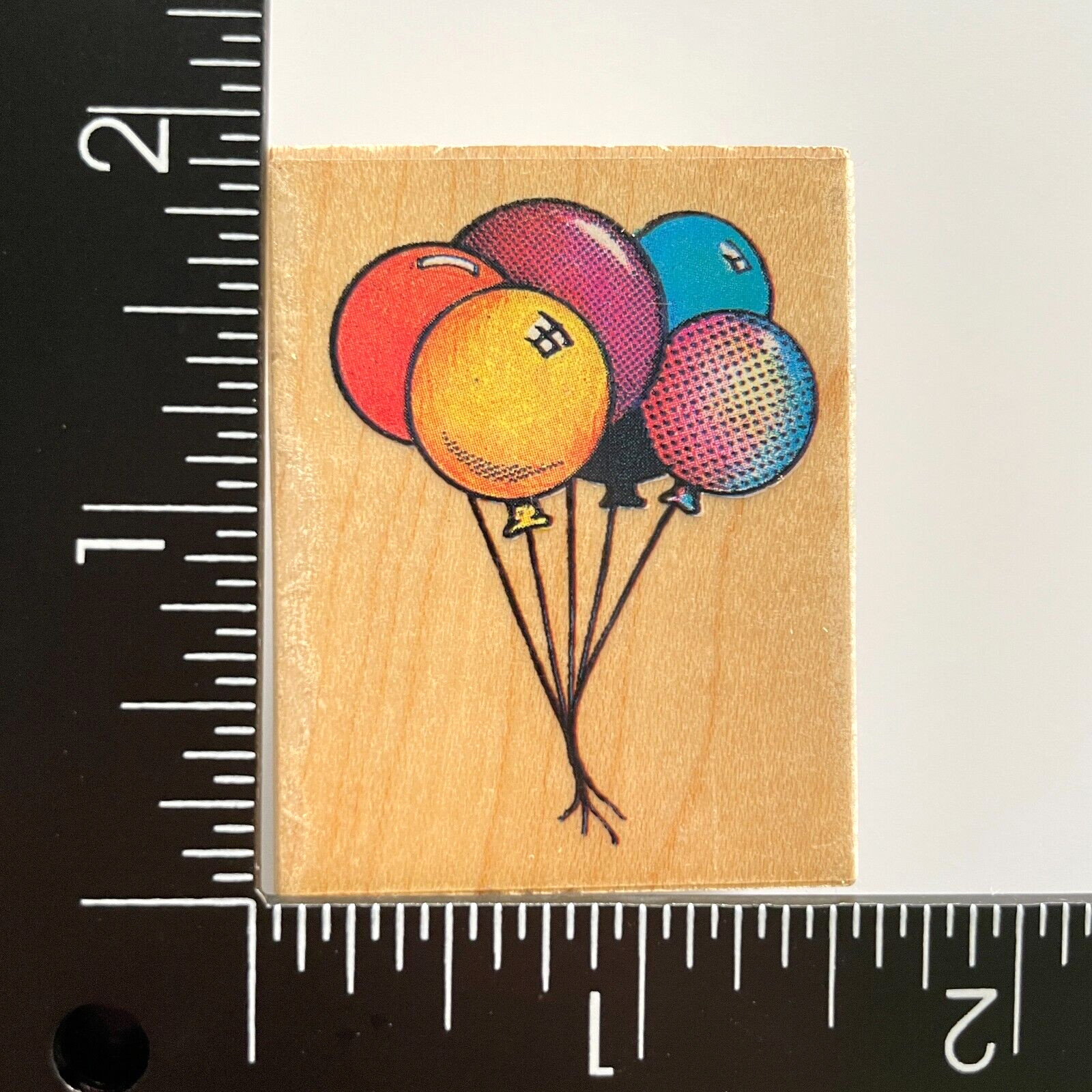 All Night Media Balloons Bunch 578E Wood Mounted Rubber Stamp