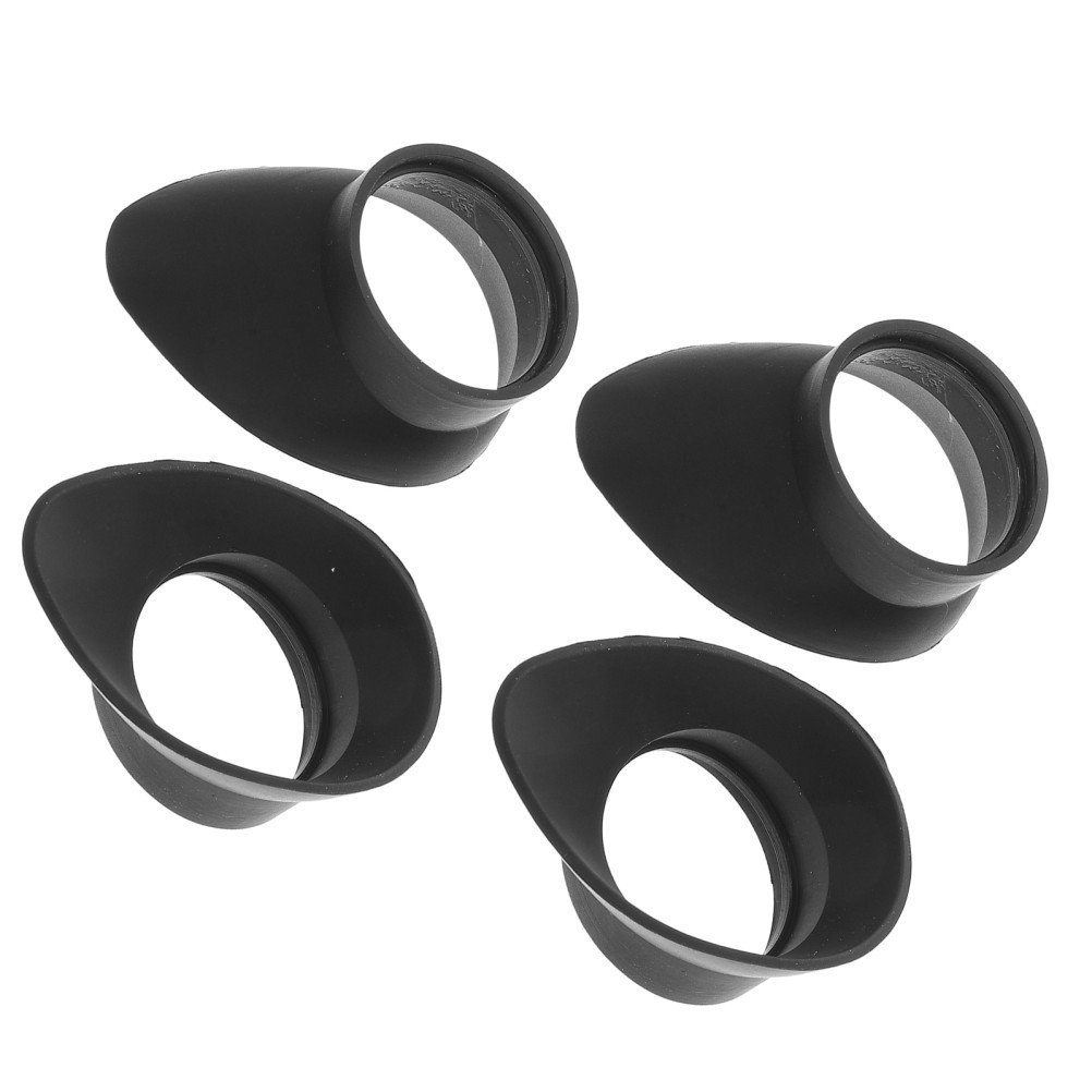 4Pcs Soft Rubber Microscope Eyepiece Caps Protective Black Accessories