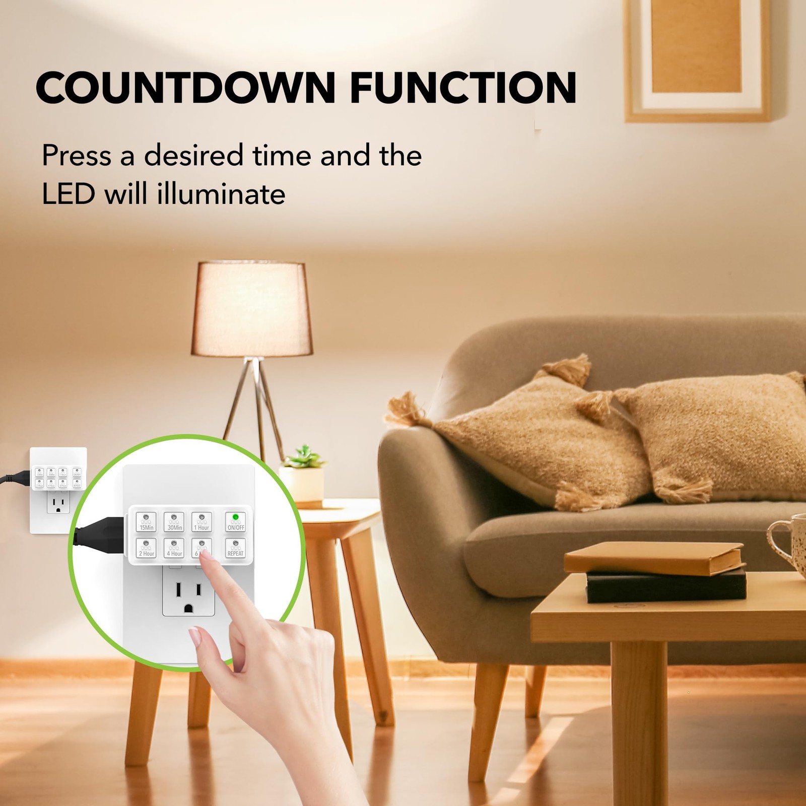 ETL Listed Timer, Repeat Function, 1875W Capacity, 3 Prong, White