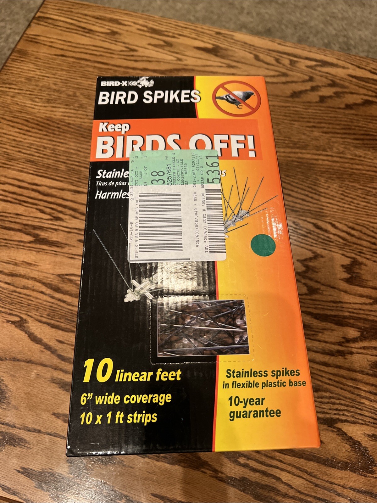 Bird-X STS-10-R Regular Width 6-inch Stainless Steel Bird Spikes 10 Feet New