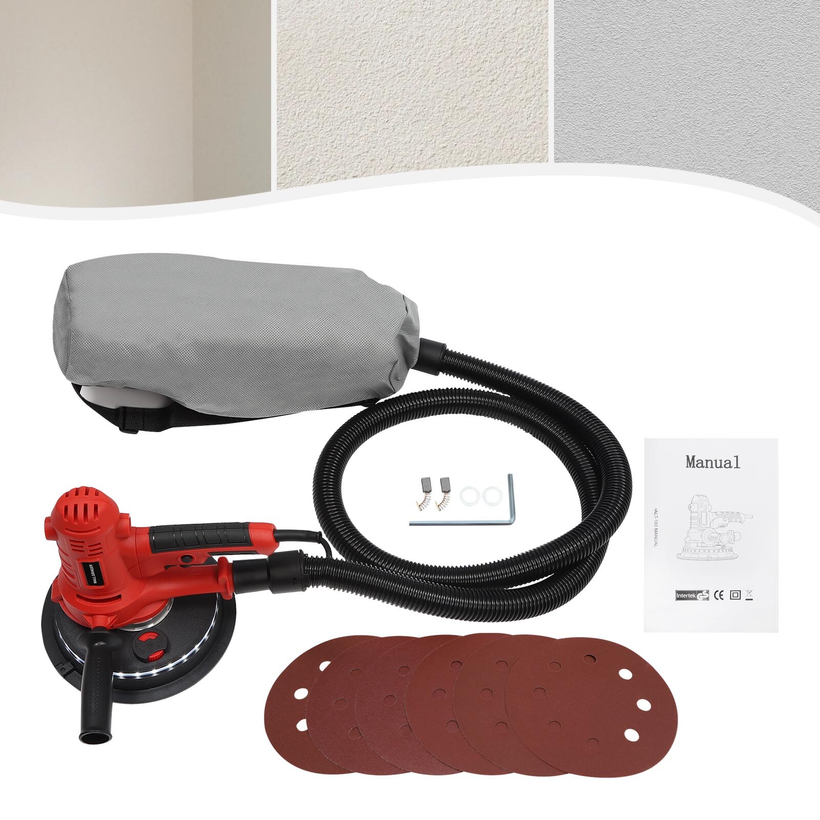 1200W Electric Drywall Sander 7in Variable Speed with LED Light Strip