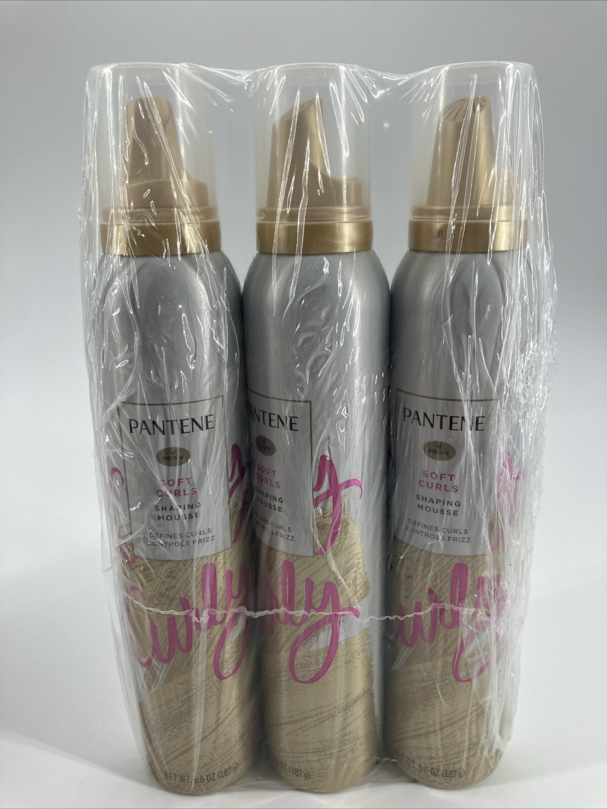 Pantene Shaping Mousse 3pack “Soft Curls” Pro-V Defines Curls Controls Frizz New
