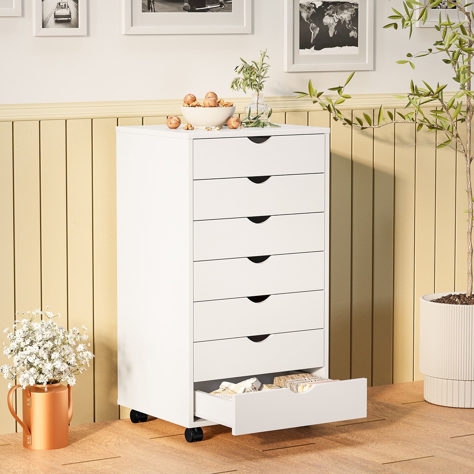 Gianna 7-Drawer Portable Storage Cabinet on Wheels for Office, Bedroom & Home