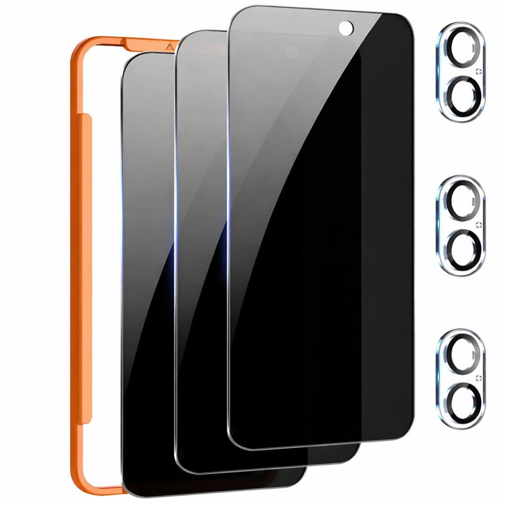For iPhone 16 Plus Privacy Screen Protector Anti Spy 9H Glass Easy Install Frame