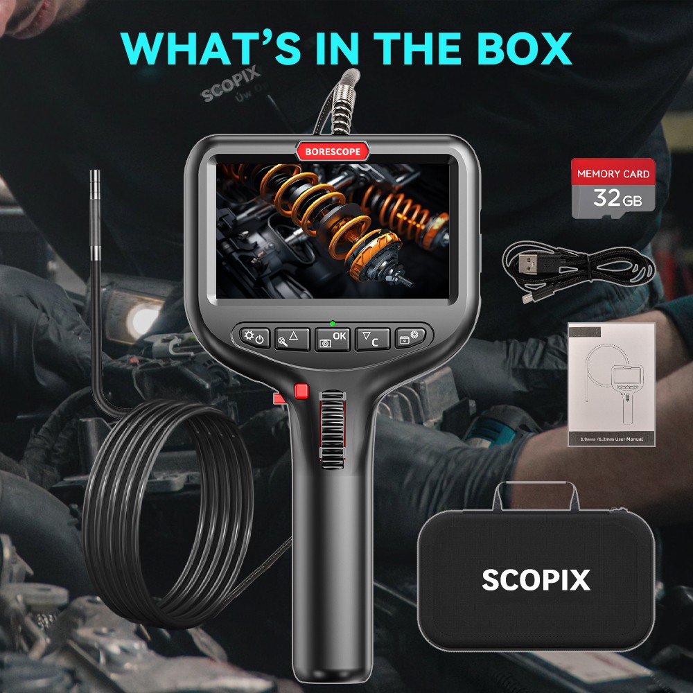 10FT🔥 Endoscope 2-Way 360° Inspection Camera Articulating Borescope Semi Rigid