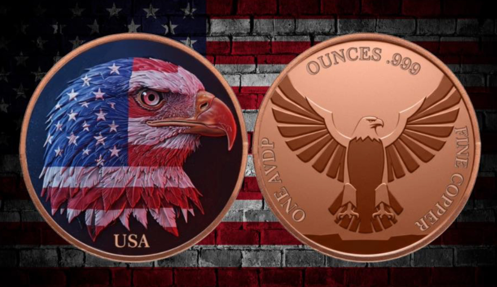 Freedom Eagle 1 oz Colorized Copper Round